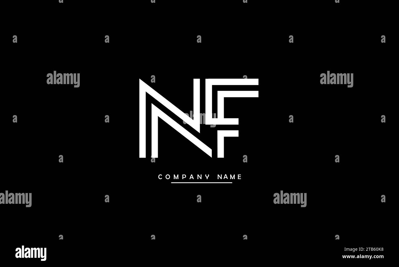 Monogramma con logo NF, FN Abstract Letters Illustrazione Vettoriale