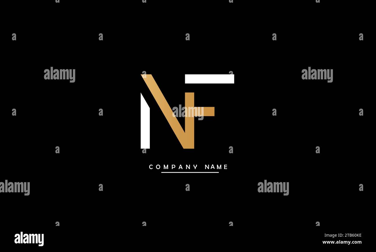 Monogramma con logo NF, FN Abstract Letters Illustrazione Vettoriale