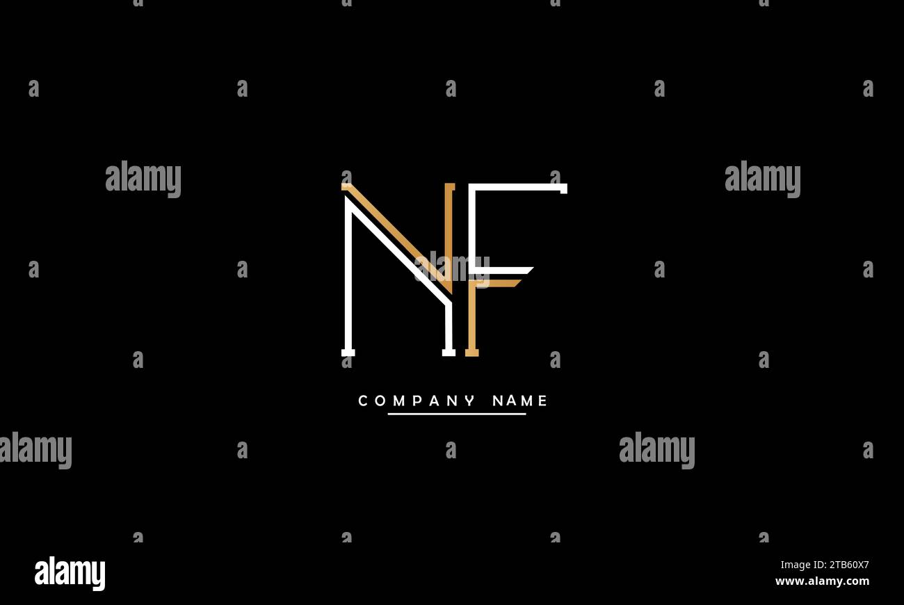 Monogramma con logo NF, FN Abstract Letters Illustrazione Vettoriale