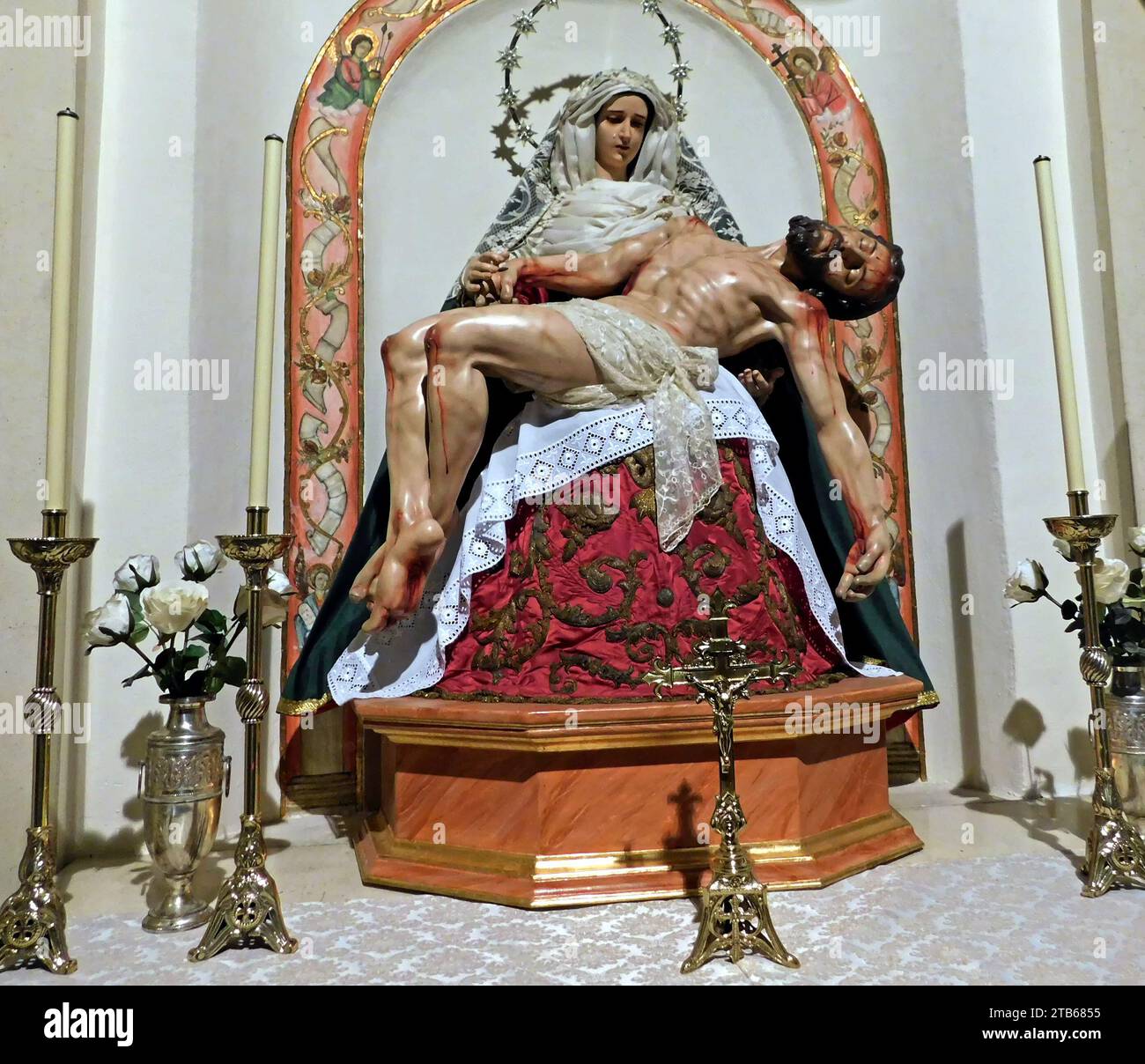 L'interno del Tempio dell'Espizio è una chiesa cattolica situata a Barcellona, in Catalogna, in Spagna. Foto Stock