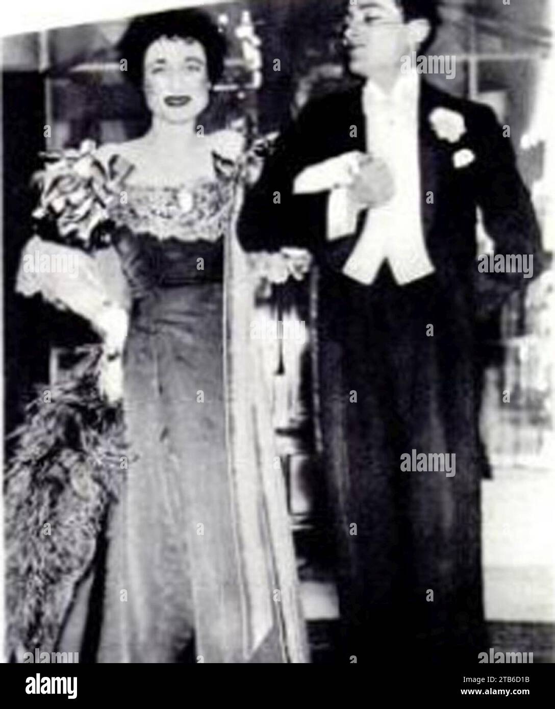 Wallis Simpson vestito elegante 1930. Foto Stock
