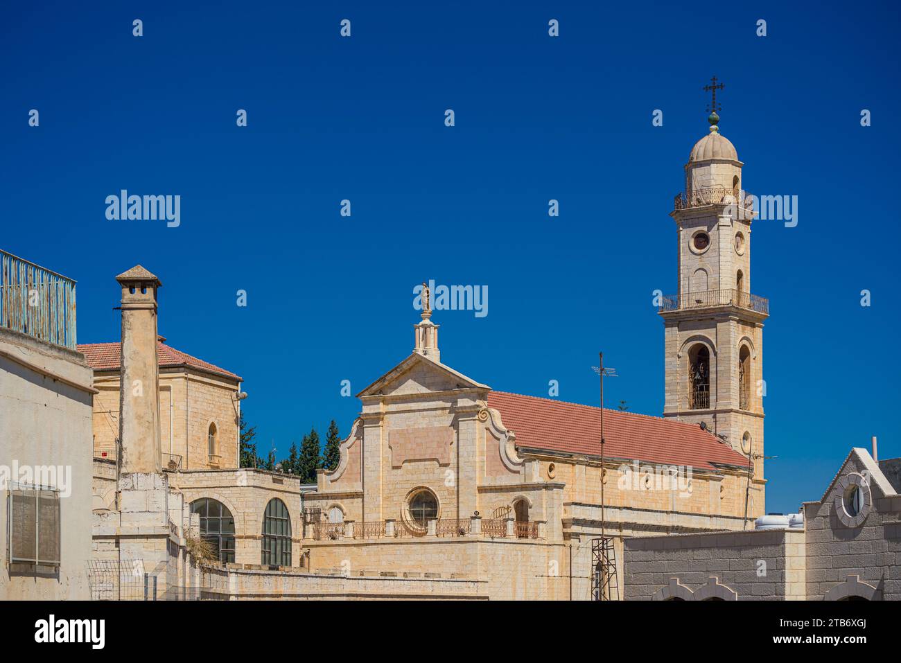 Veduta del Convento Salesiano di Betlemme, Cisgiordania, Palestina Foto Stock