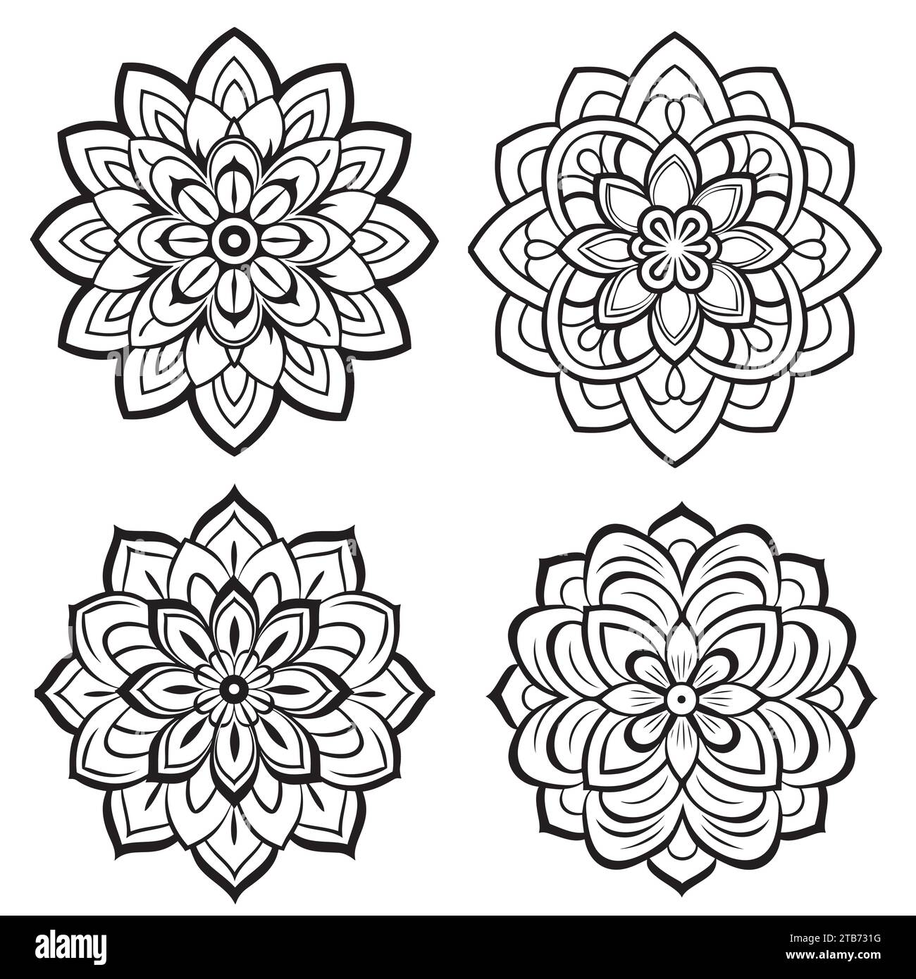 Set di mandala rotondo con ornamenti celtici. Collezione stile Tattoo viking Illustrazione Vettoriale