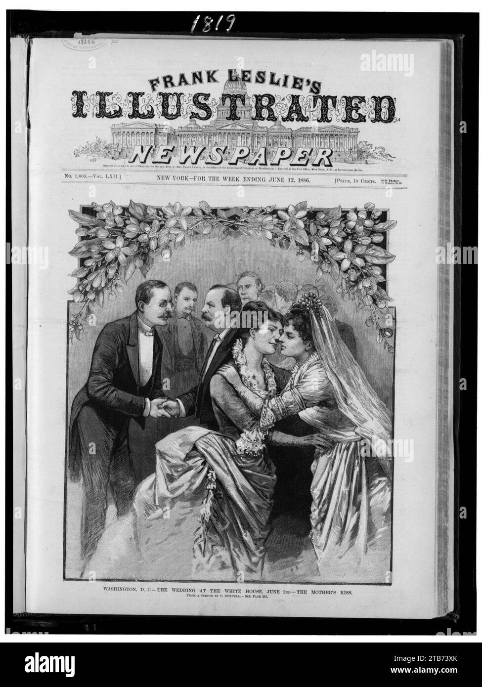 Washington, D.C. - il matrimonio alla Casa Bianca, 2 giugno - il bacio della madre - da uno sketch di C. Bunnell. Foto Stock