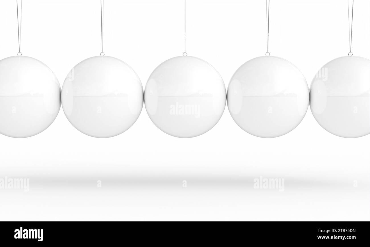 pendolo newton bianco. rendering 3d di sfondo Foto Stock