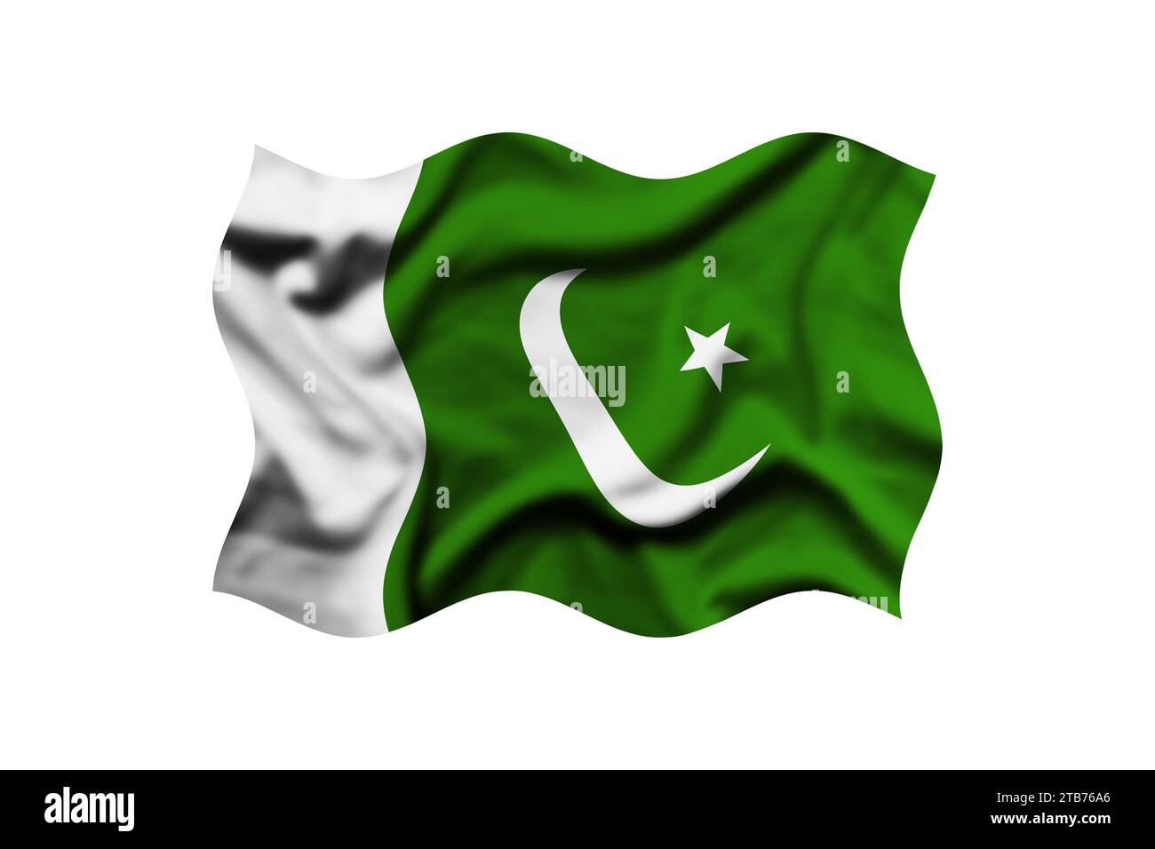 Sventolando la bandiera DEL PAKISTAN su uno sfondo trasparente. rendering 3d. Tracciato di ritaglio incluso Foto Stock