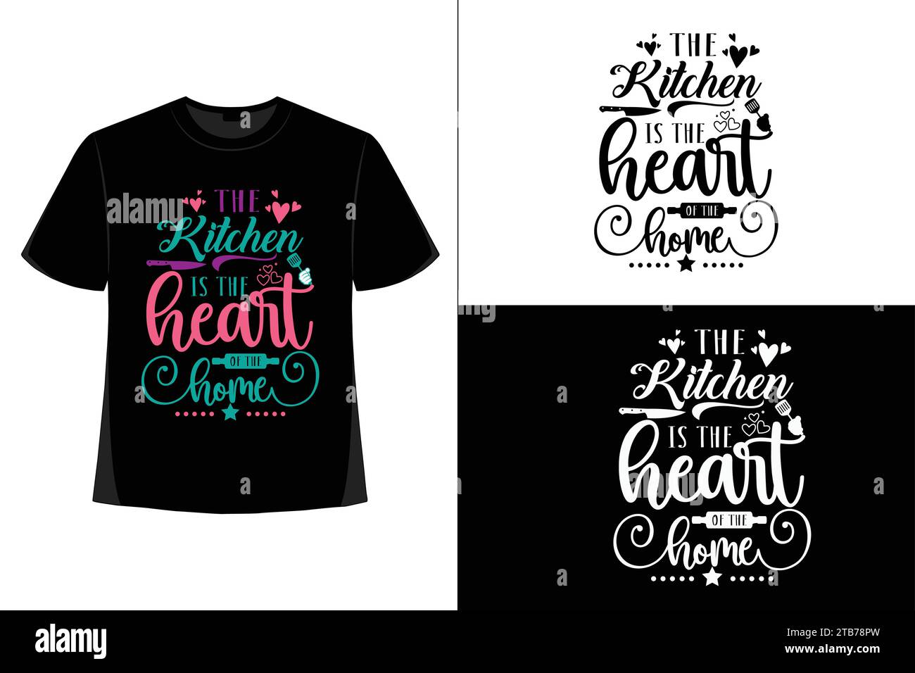 T-shirt da cucina, Kitchen Design, T-shirt Kitchen Quotes Design, Vector EPS Editable Files Illustrazione Vettoriale