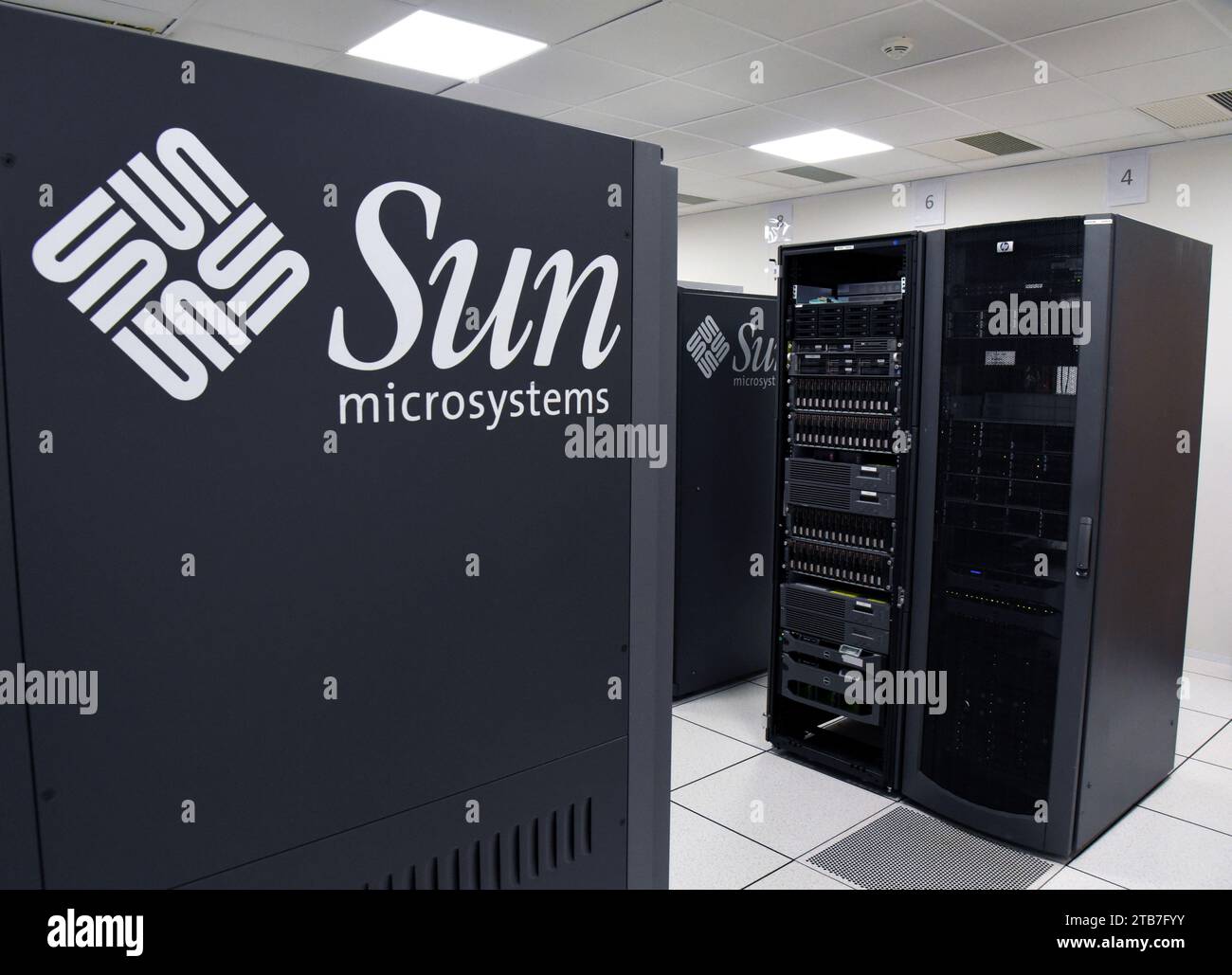 Società IT: Sala server microsystem Sun Foto Stock
