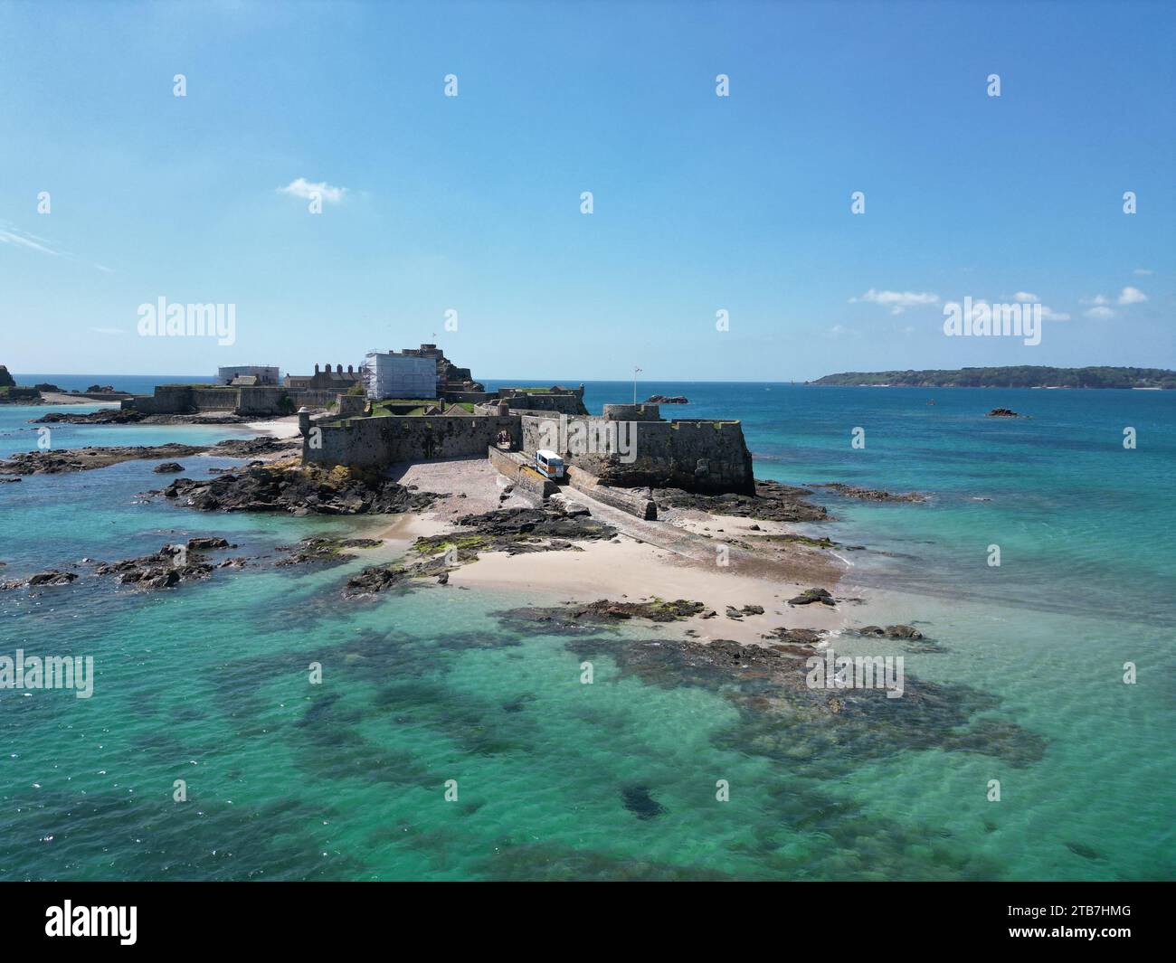 Elizabeth Castle Jersey Channel Islands drone Aerial Foto Stock