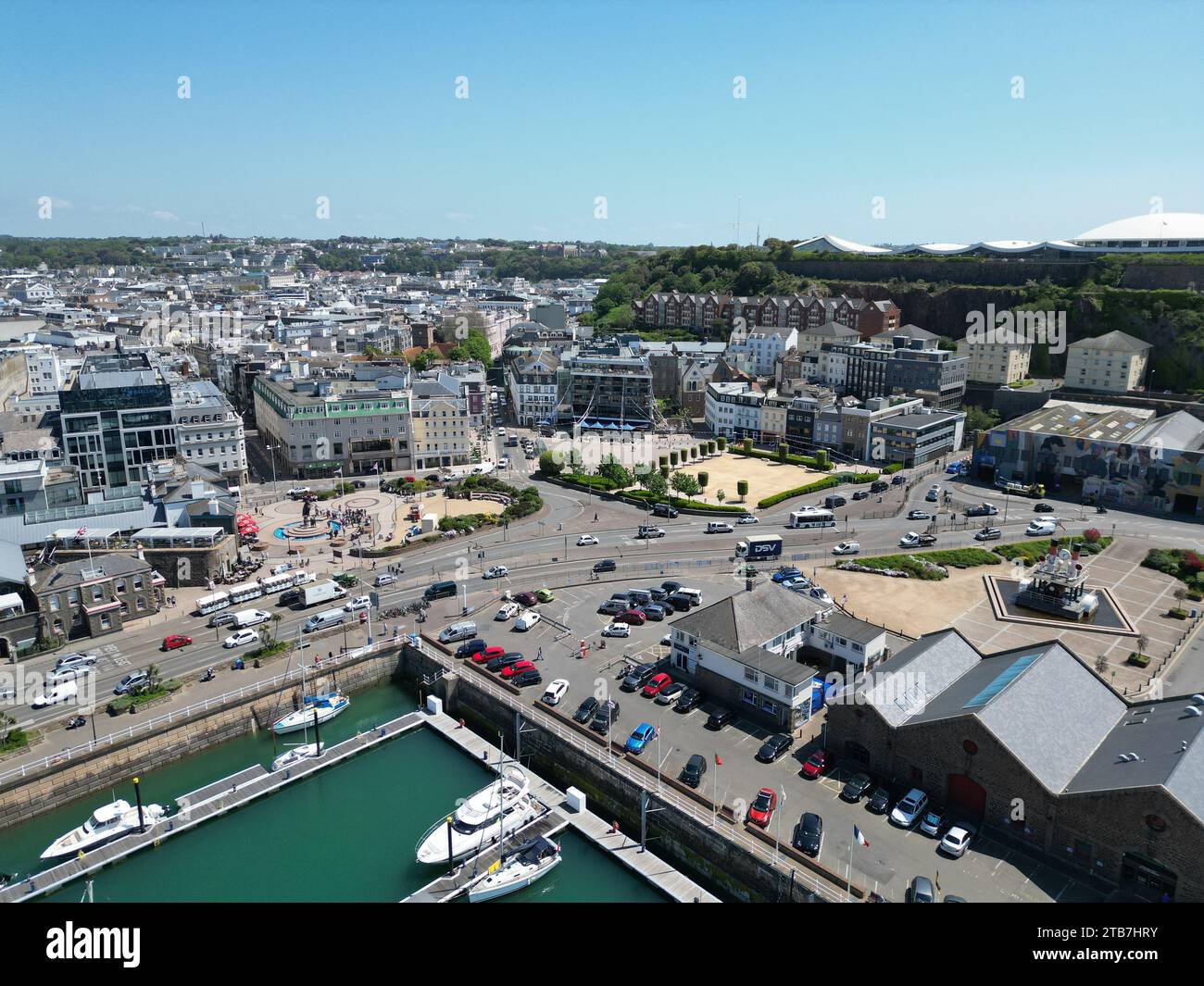 St Helier, Jersey Channel Islands, drone Aerial Foto Stock