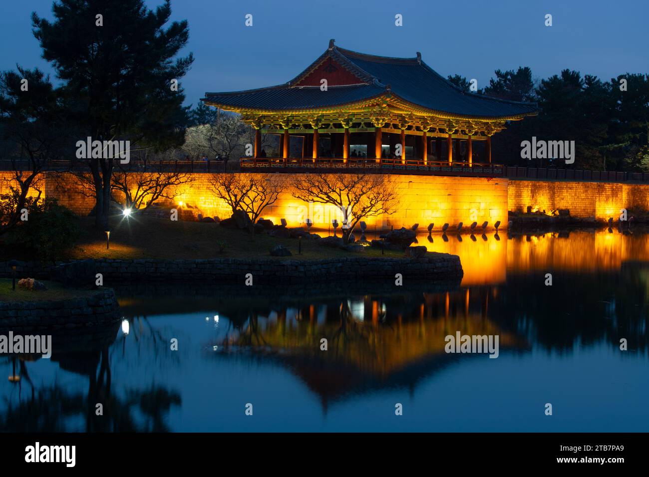 Anapji tPond a Gyeongju, Corea del Sud Foto Stock