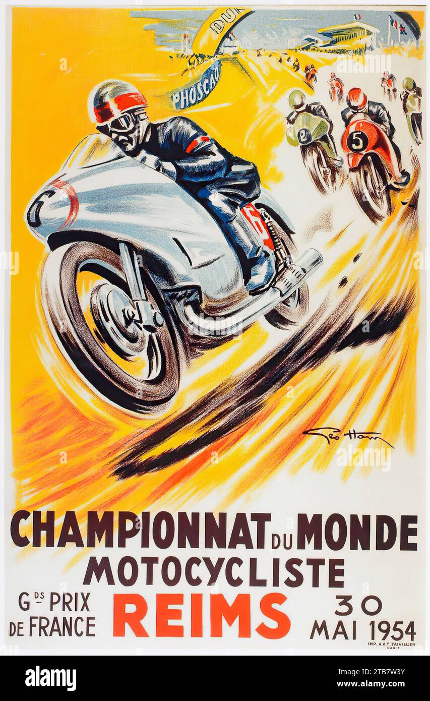 Championnat du Monde Moto Reims 1954 Foto Stock