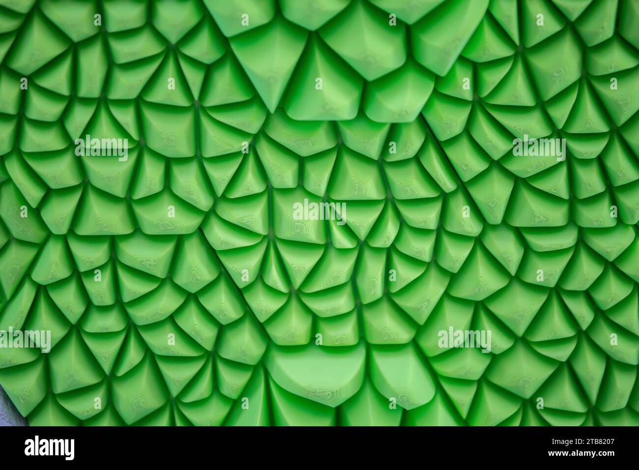 Le piastrelle sono fatte di Mycelium, una struttura radicale di funghi, legano con altri materiali o rifiuti come i frammenti di legno al cemento in una struttura a blocchi. Foto Stock