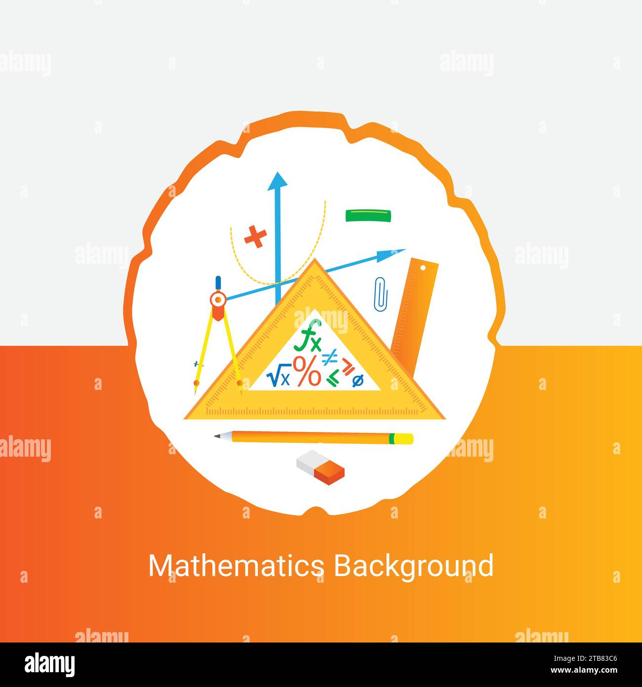 Formule geometriche matematiche sfondo astratto Illustrazione Vettoriale