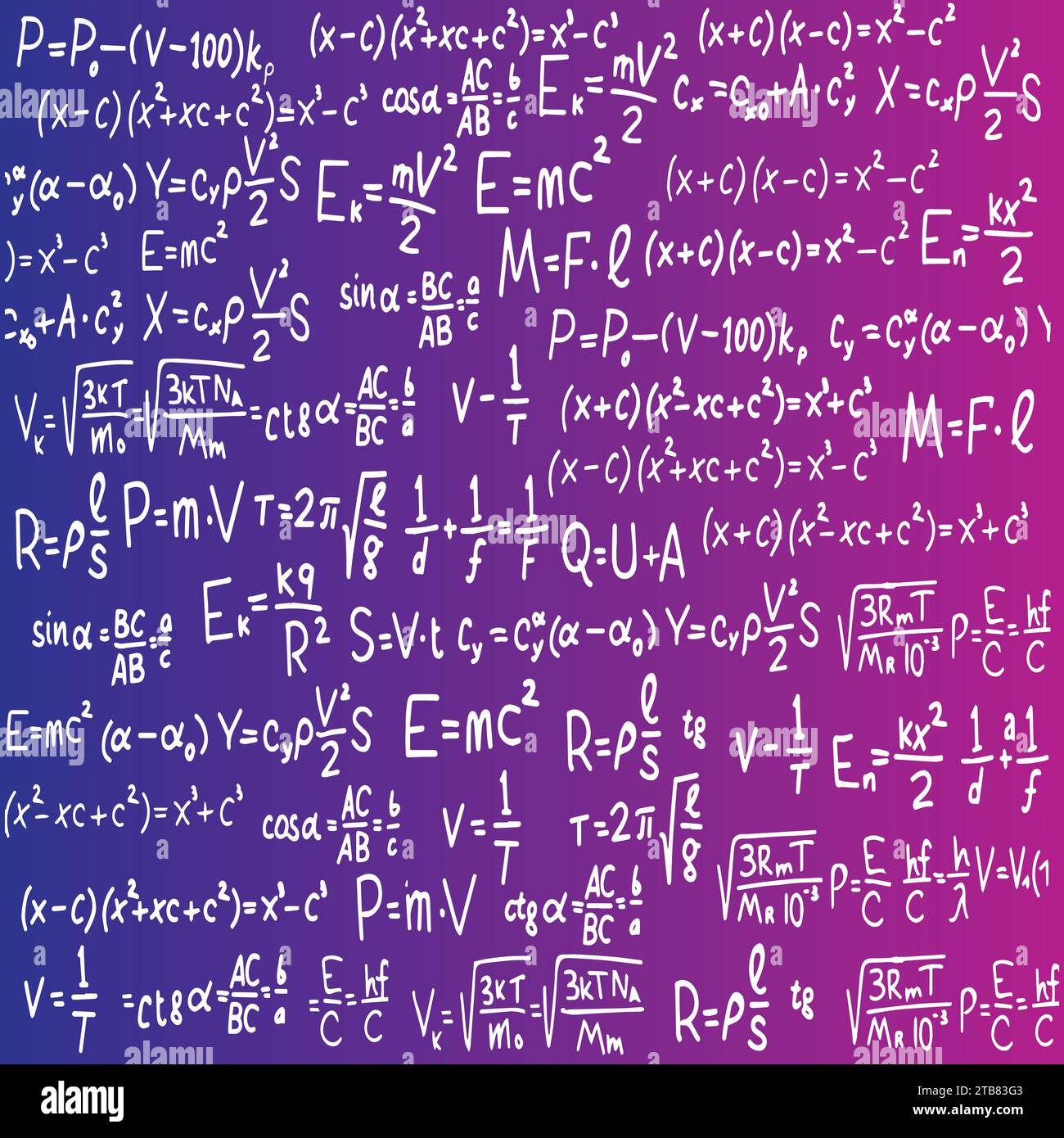 Formule geometriche matematiche sfondo astratto Illustrazione Vettoriale