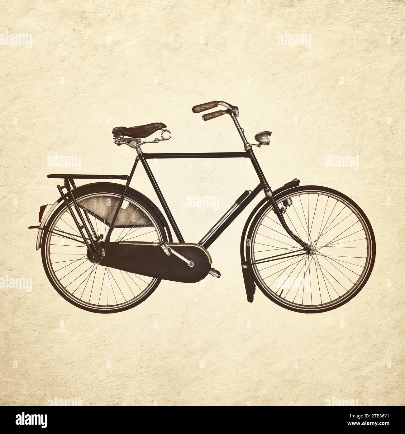 Immagine in tonalità seppia di una bicicletta da gentiluomo olandese d'epoca Foto Stock