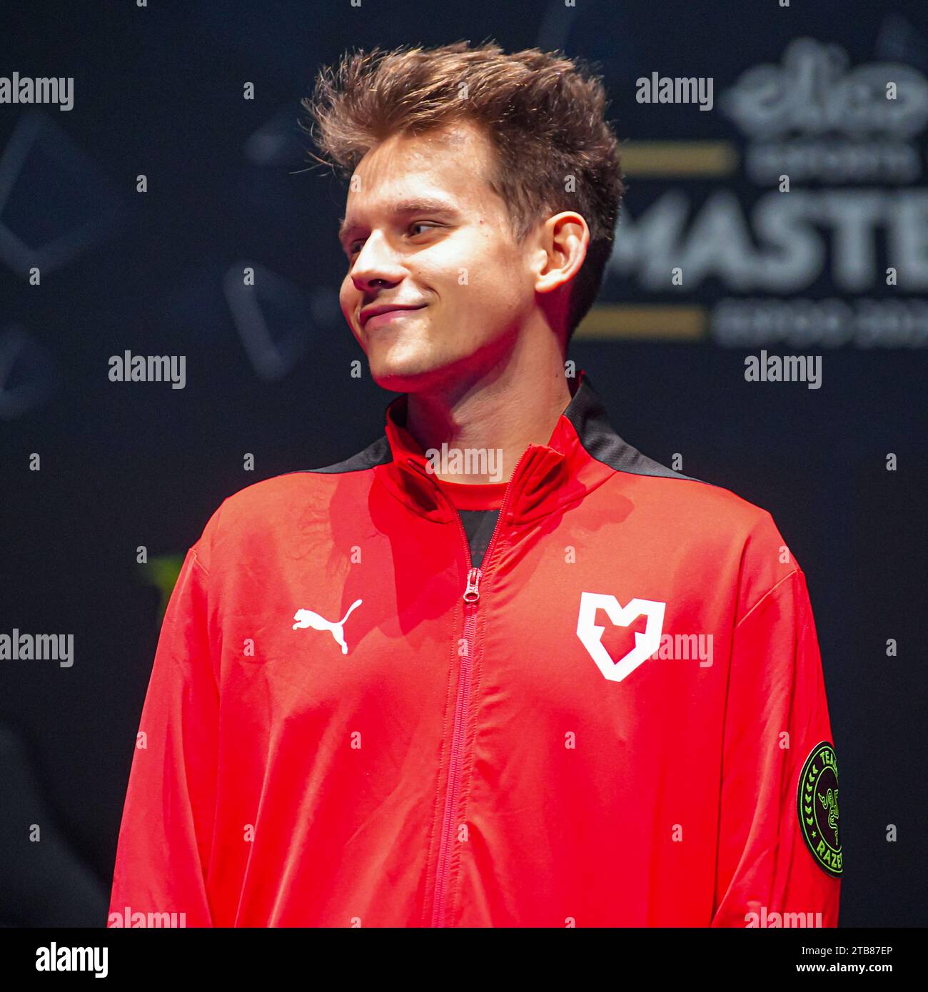 ESPOO, FINLANDIA - 1 DICEMBRE: David 'Frozen' Cernansky di MOUZ durante Elisa Masters Espoo 2023 - 3° giorno alla Metro Areena il 1° dicembre 2023 a Espoo, Finlandia. (Foto di Gabriel Calvino Alonso/Orange Pictures) Foto Stock