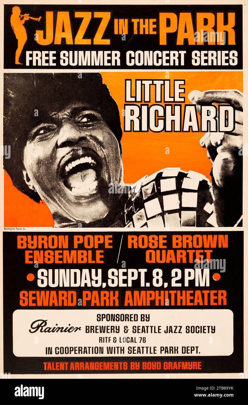 Poster del concerto Little Richard Jazz in the Park (1968) Foto Stock