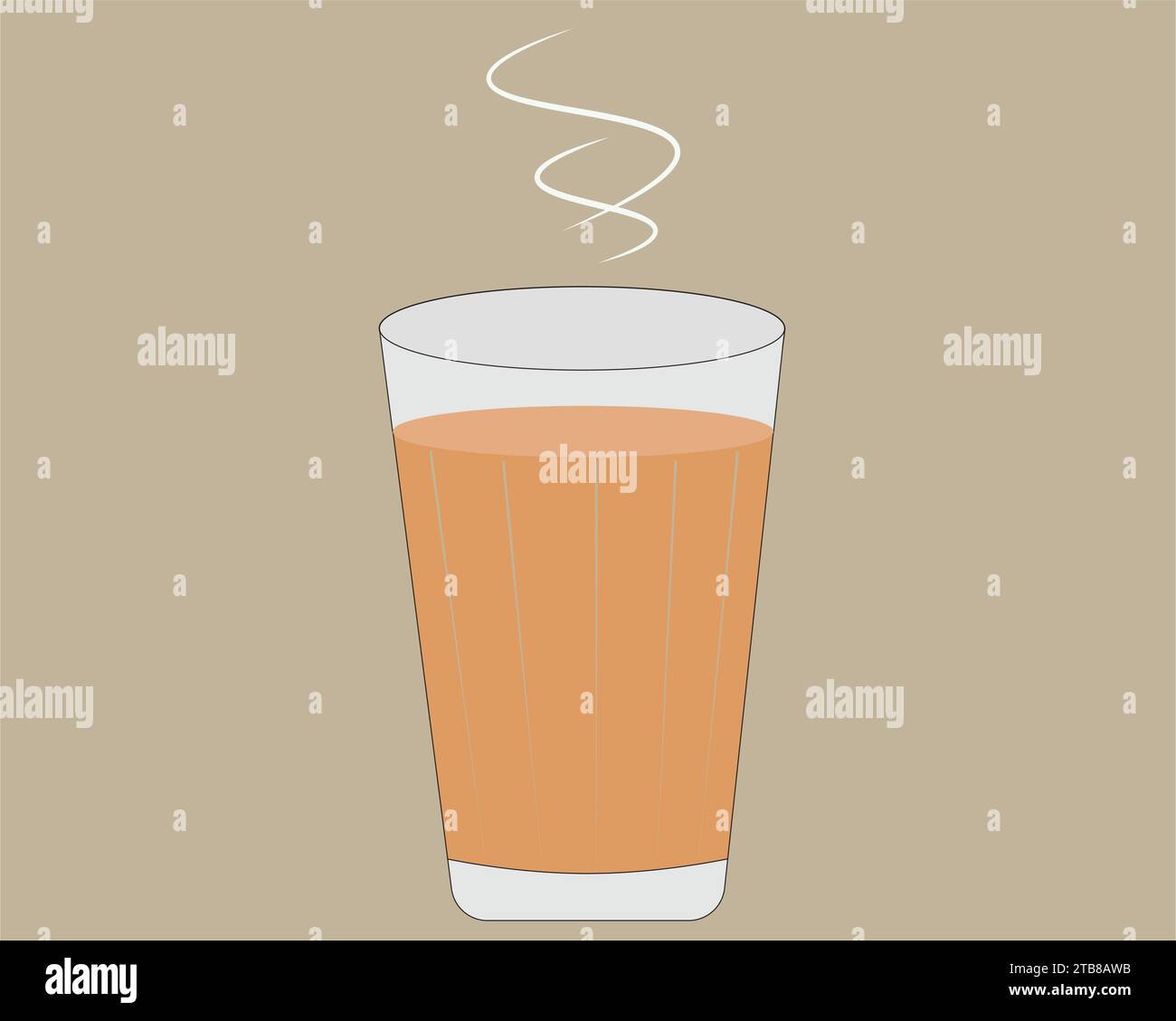 Bicchiere da tè con illustrazione vettoriale Tea chai Illustrazione Vettoriale