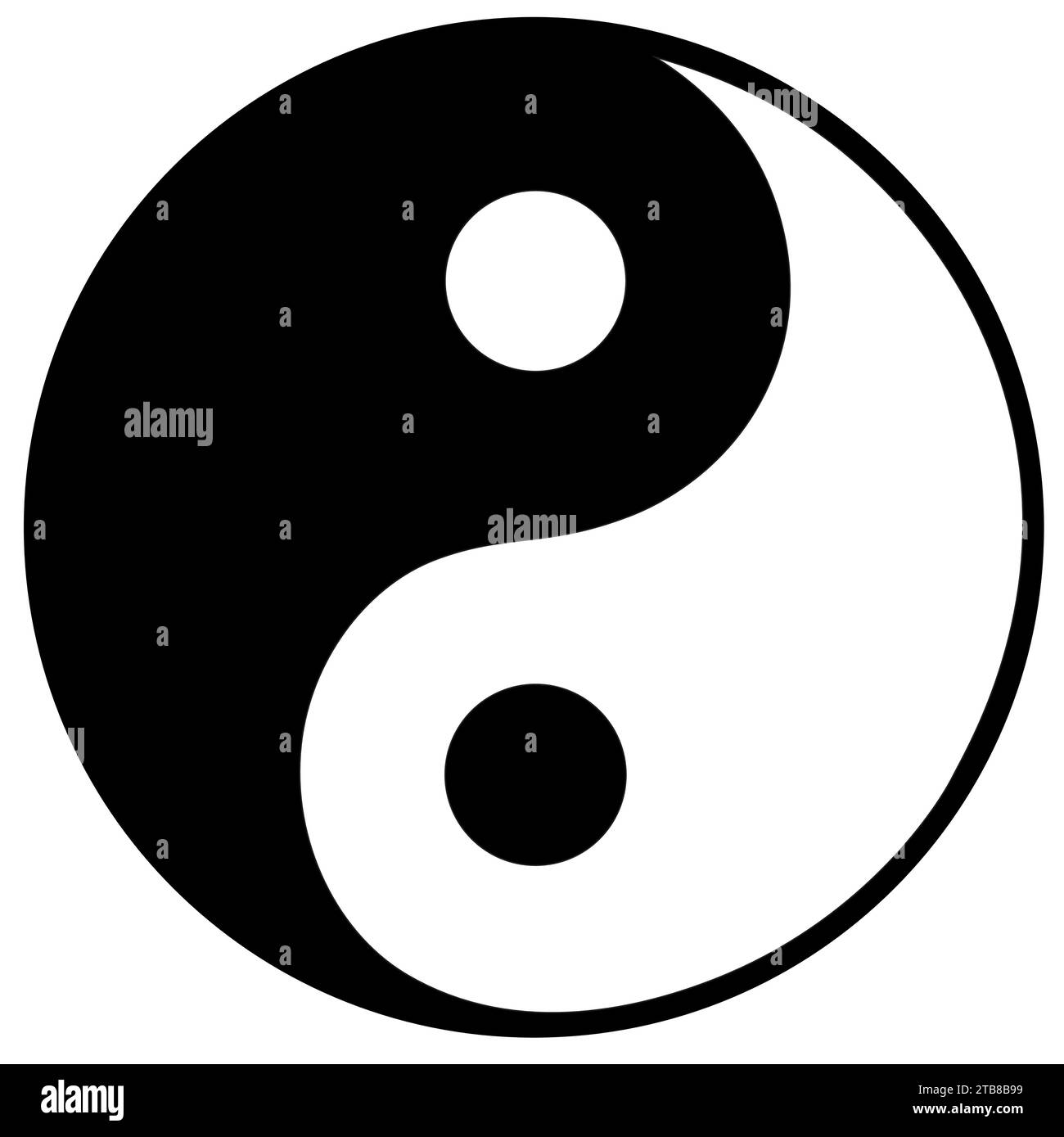 simbolo yin yang su sfondo bianco Illustrazione Vettoriale