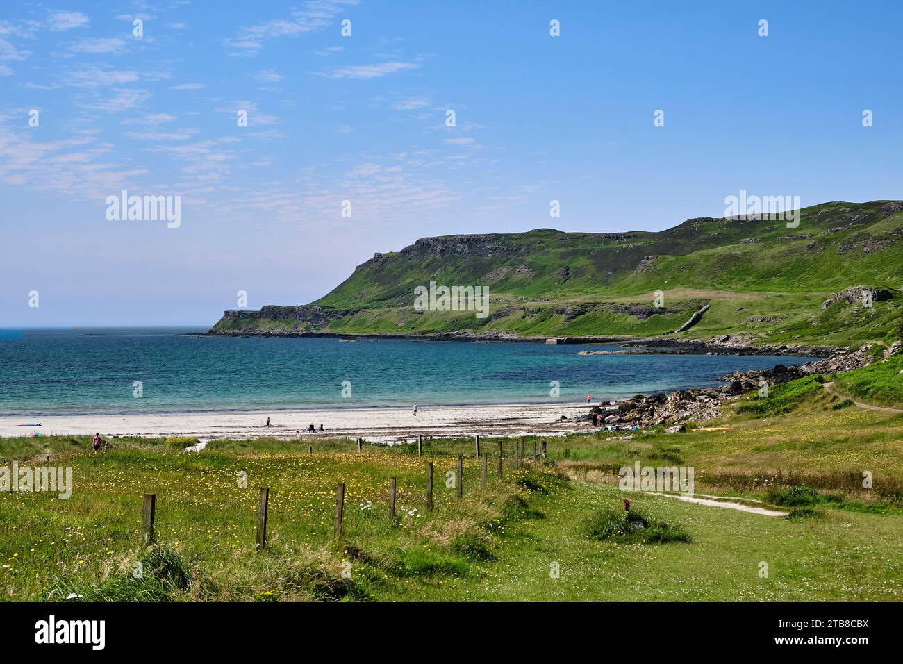 Scozia, Isola di Mull, Calgary Bay: Paesaggio e spiaggia sabbiosa Foto Stock