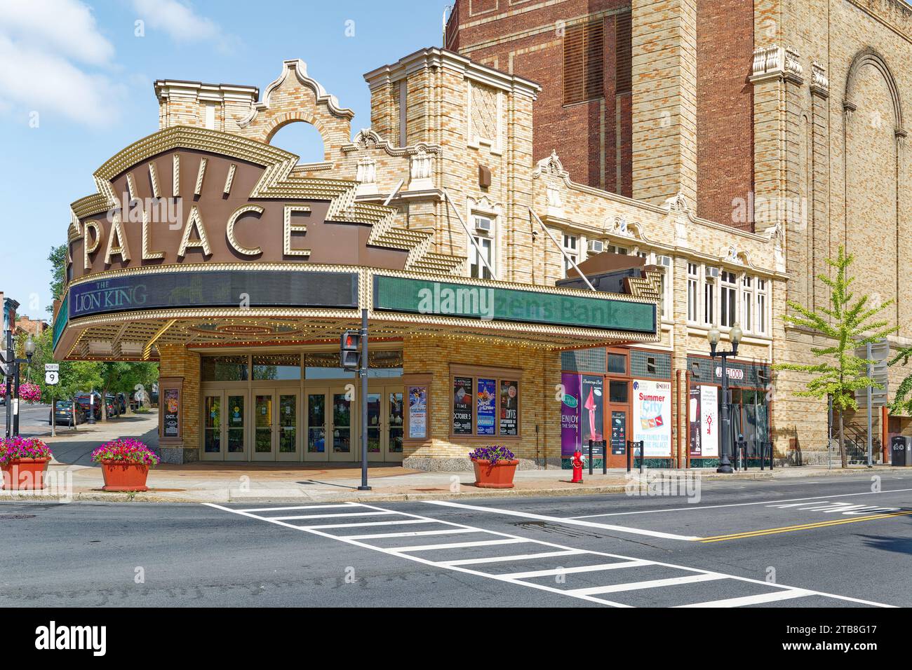 Albany Landmark Palace Theatre, costruito come cinema RKO nel 1931, ha due strutture: Un padiglione a due piani e una hall e un alto auditorium. Foto Stock