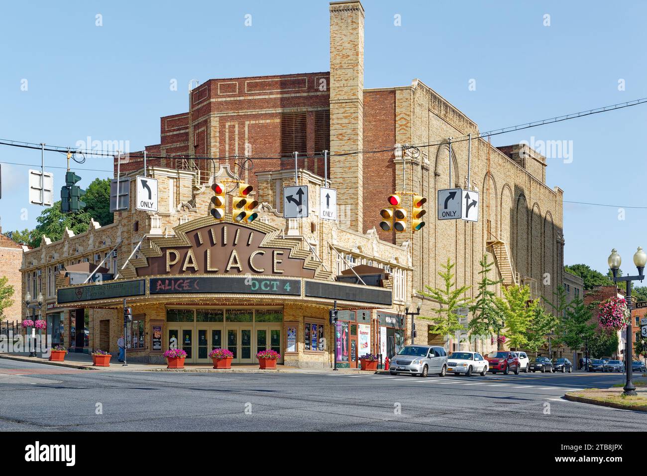 Albany Landmark Palace Theatre, costruito come cinema RKO nel 1931, ha due strutture: Un padiglione a due piani e una hall e un alto auditorium. Foto Stock