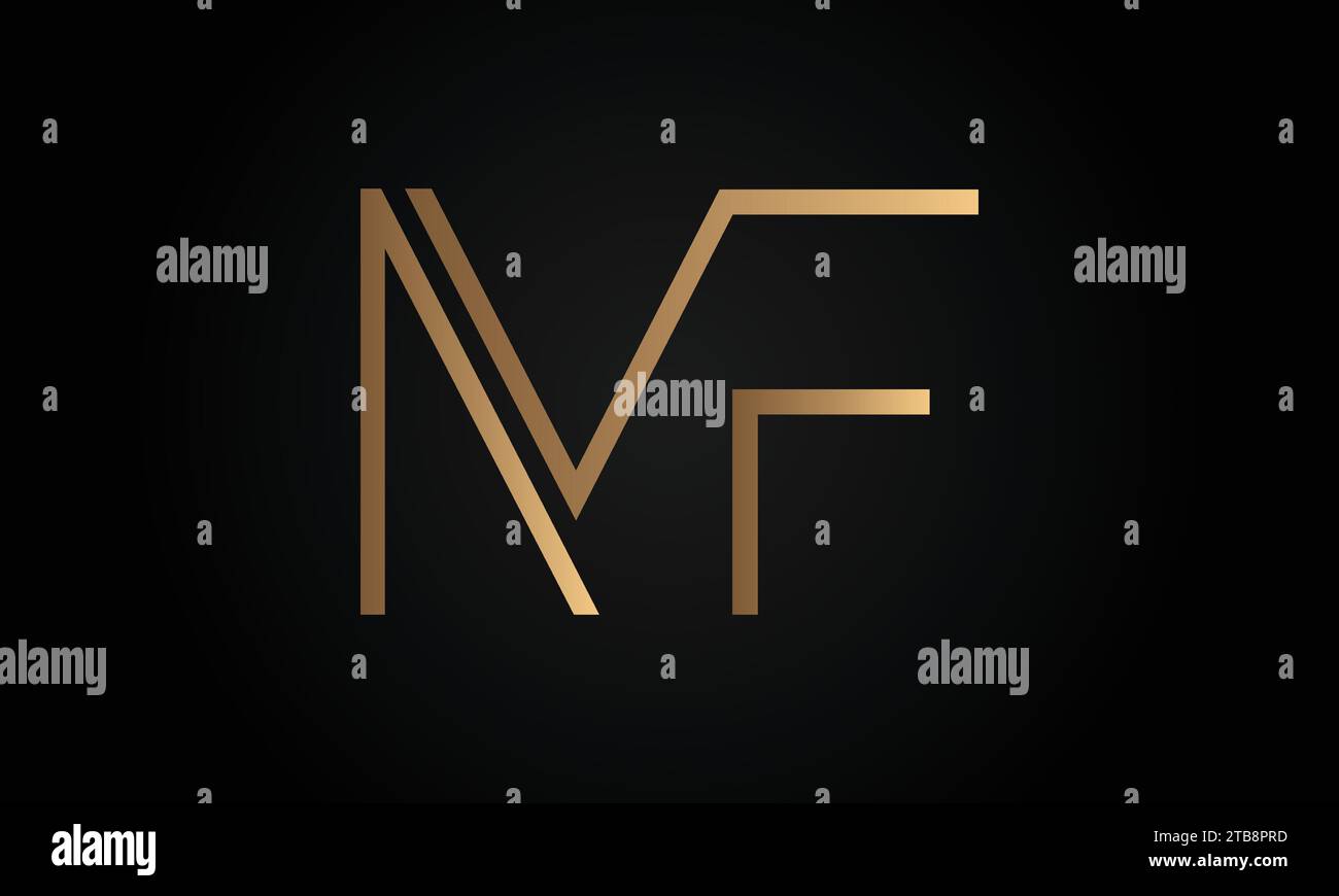 Logo lettera di testo con monogramma MF o FM di lusso Illustrazione Vettoriale