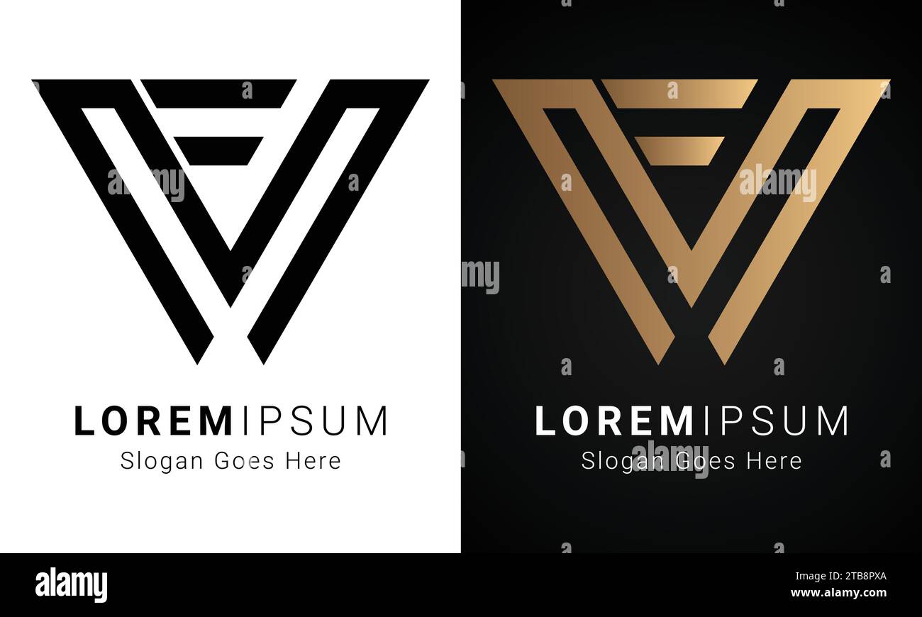 Logo lettera di testo con monogramma MF o FM di lusso Illustrazione Vettoriale