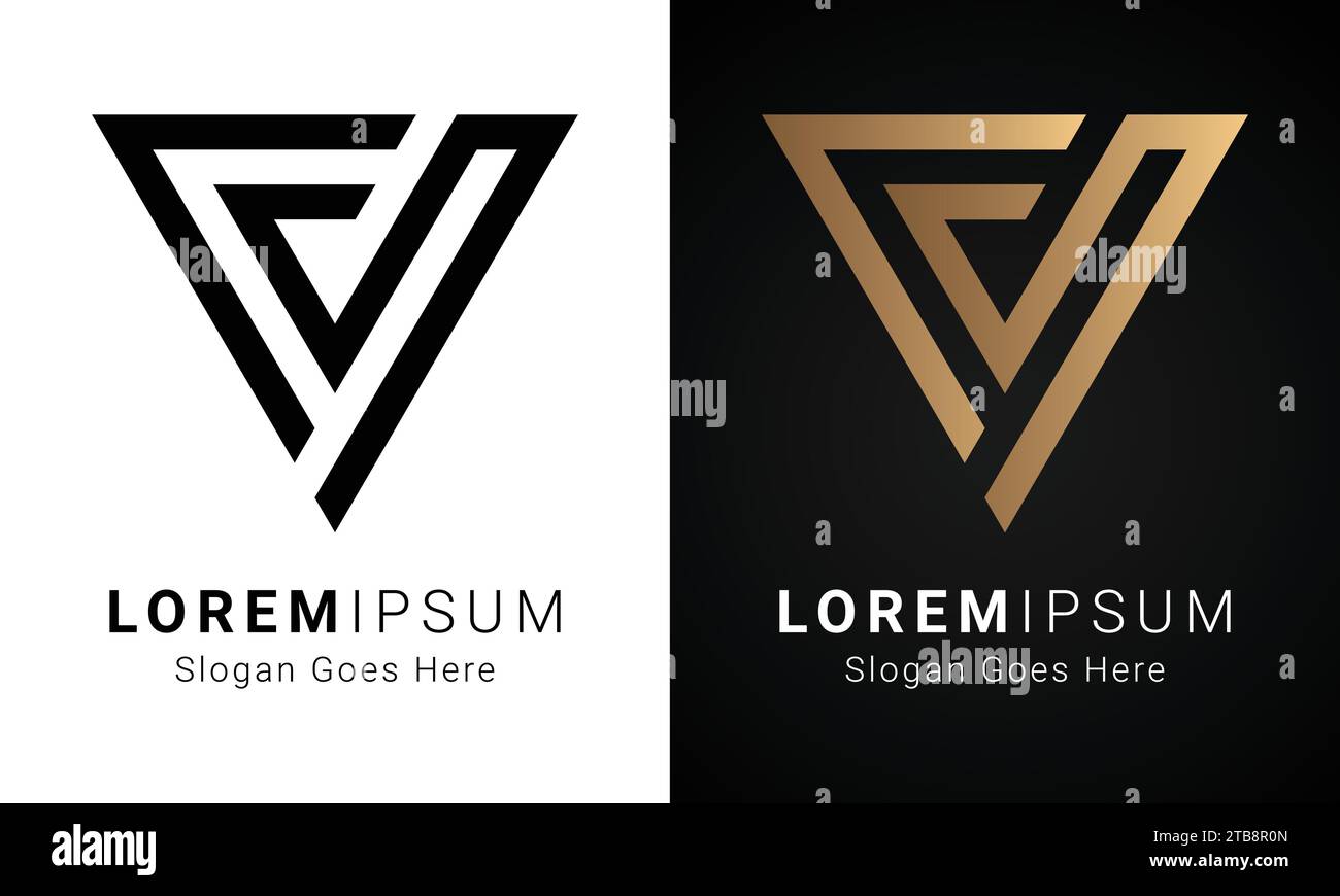 Logo lettera di testo con monogramma MF o FM di lusso Illustrazione Vettoriale