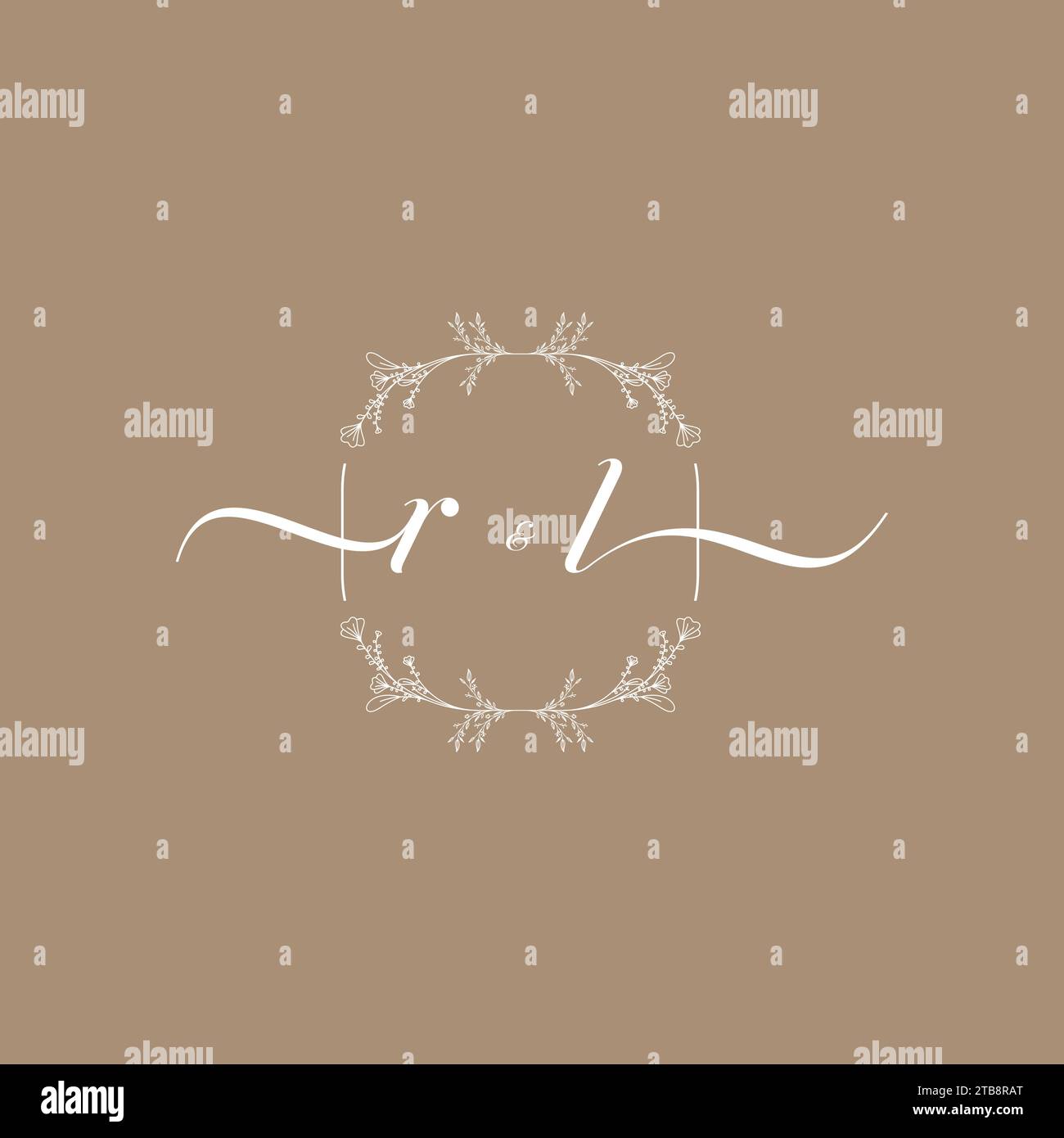 Logo RL con firma iniziale, design di nozze e moda Illustrazione Vettoriale