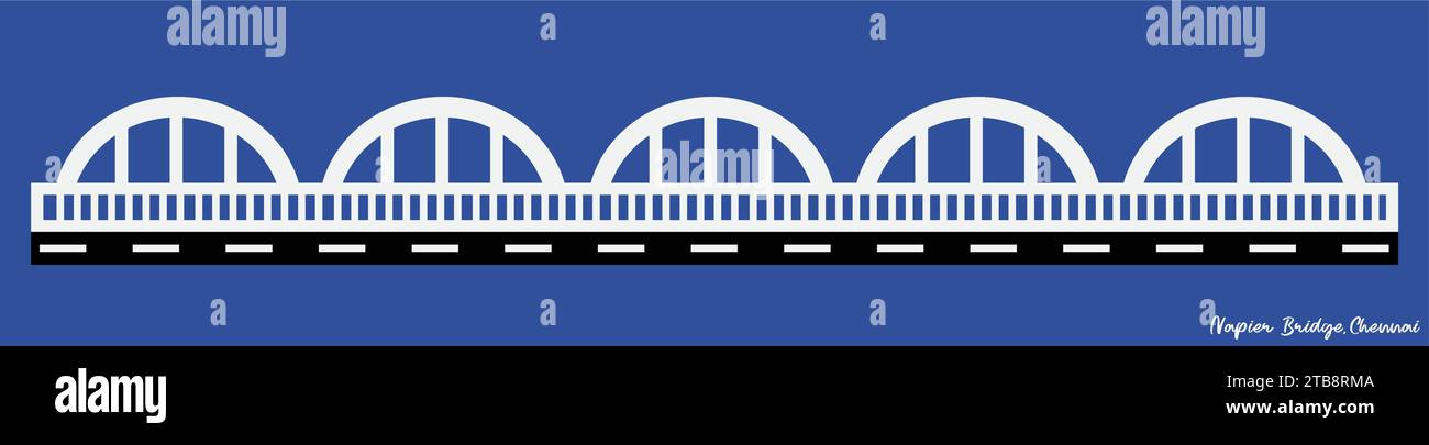 Illustrazione vettoriale del ponte Chennai Napier Illustrazione Vettoriale