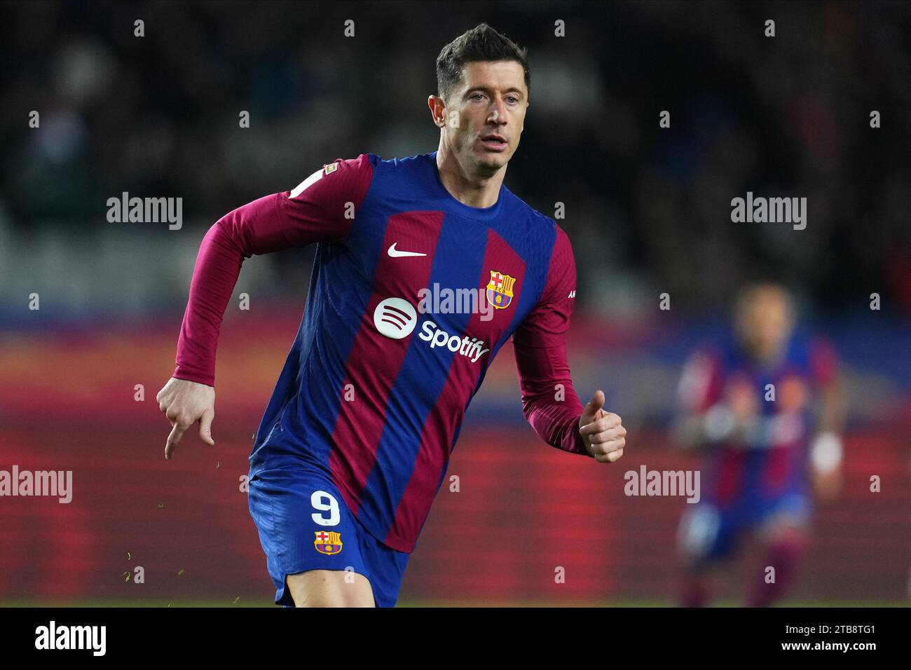 Barcellona, Spagna. 3 dicembre 2023. Robert Lewandowski del FC Barcelona durante la partita di la Liga EA Sports tra FC Barcelona e Atletico de Madrid giocata al Lluis Companys Stadium il 3 dicembre 2023 a Barcellona, in Spagna. (Foto di Bagu Blanco/PRESSINPHOTO) crediti: PRESSINPHOTO SPORTS AGENCY/Alamy Live News Foto Stock