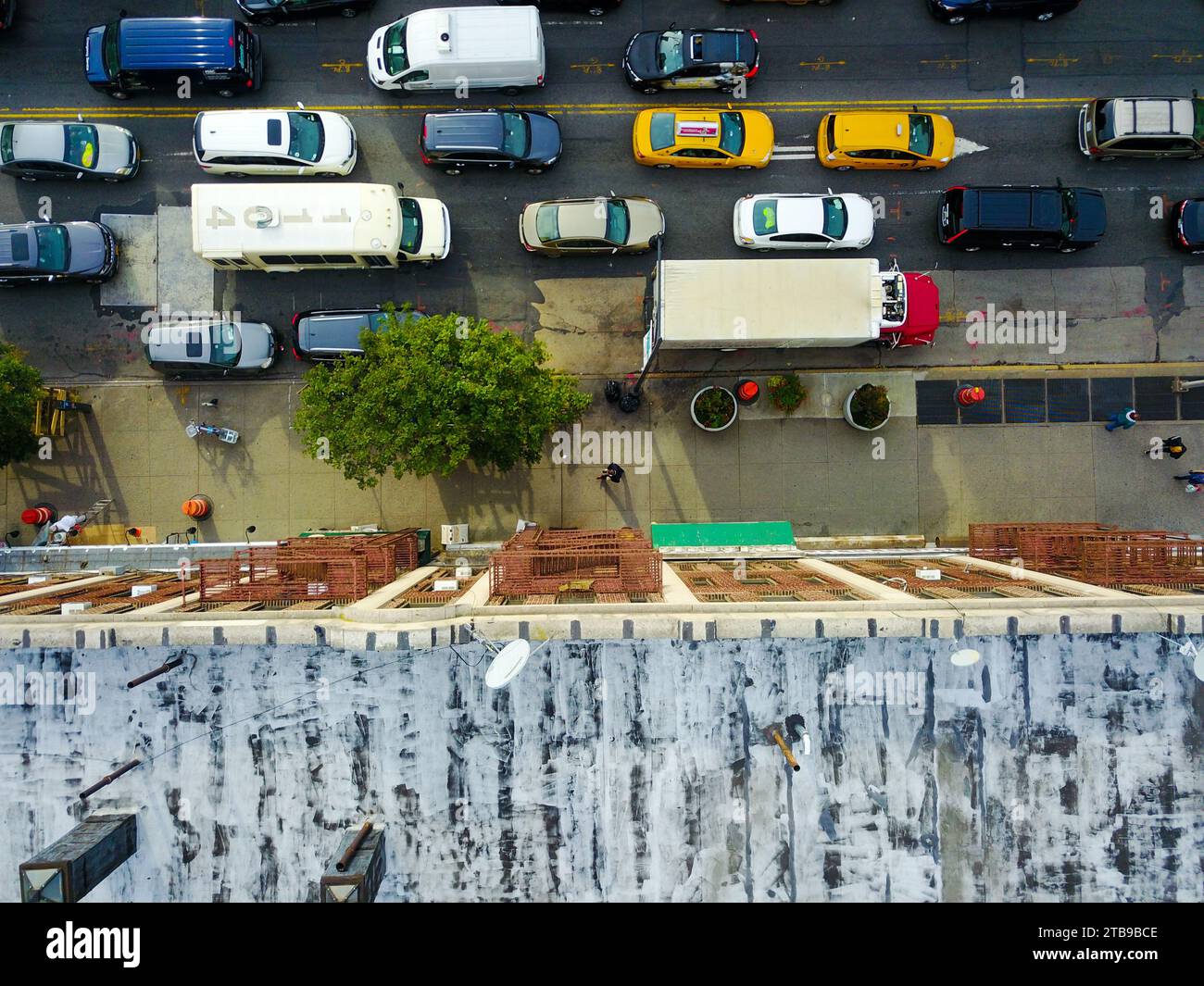 Vista dall'alto dell'incrocio di New York City Foto Stock