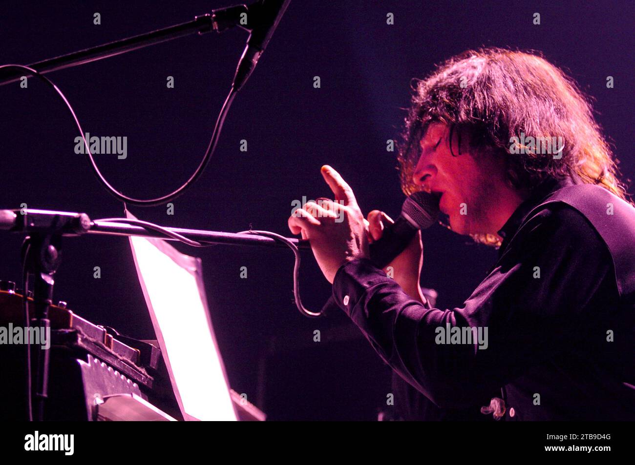 Milano Italia 2004-02-11 : Manuel Agnelli cantante e chitarrista del gruppo Afterhours durante il concerto all'Alcatraz Foto Stock