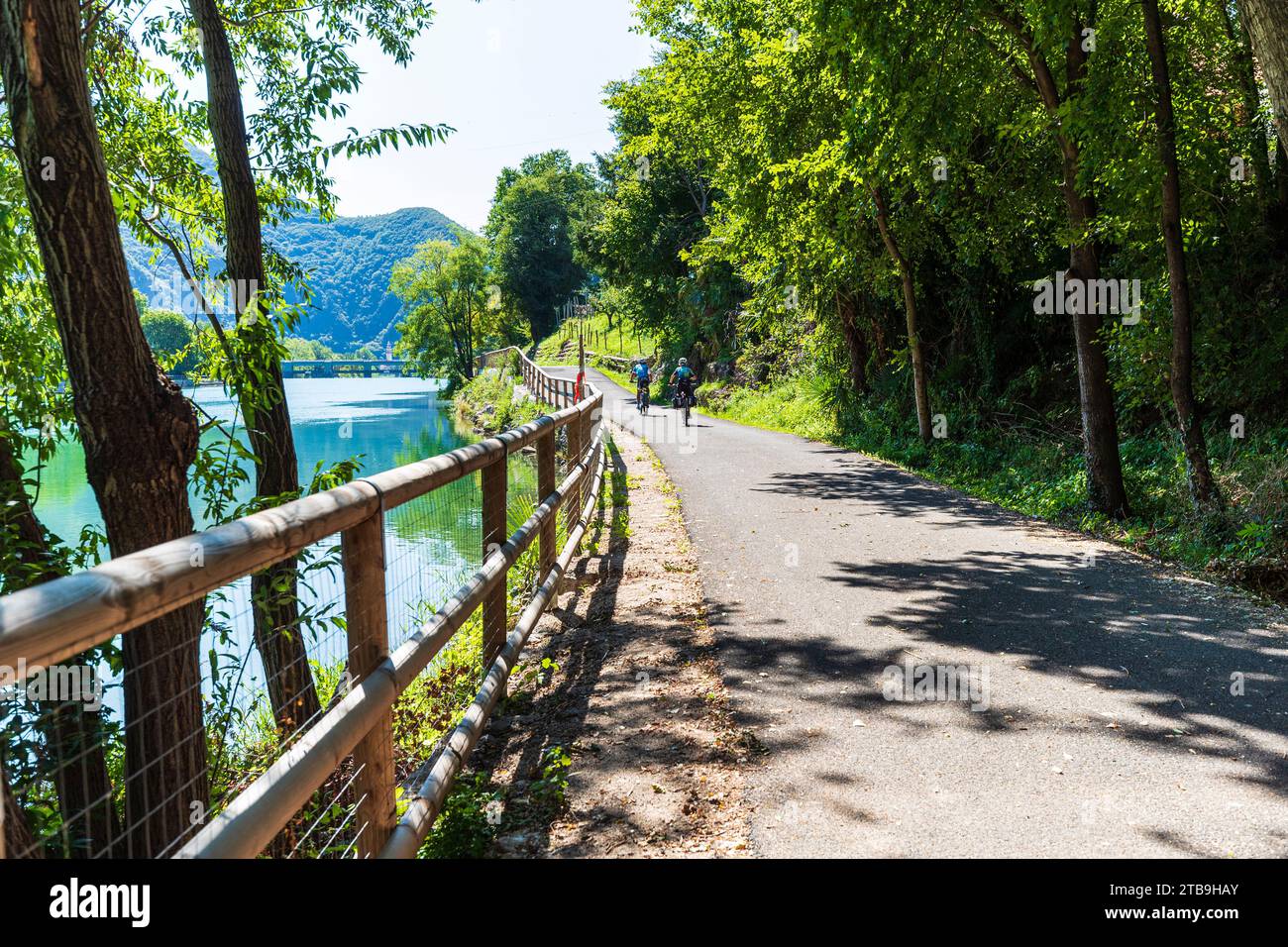 Italia Veneto Valle Brenta - località Campolongo sul Brenta - Valsugana pista ciclabile Foto Stock