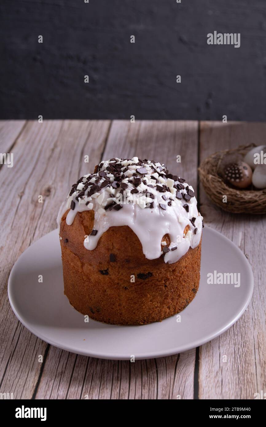 fotografia, torta di pasqua, uovo, fatto in casa, pasqua, simbolo, cibo, tradizionale, delizioso, celebrazione, tradizione, pasticceria, festosa, gustosa, stagionale, glassa Foto Stock