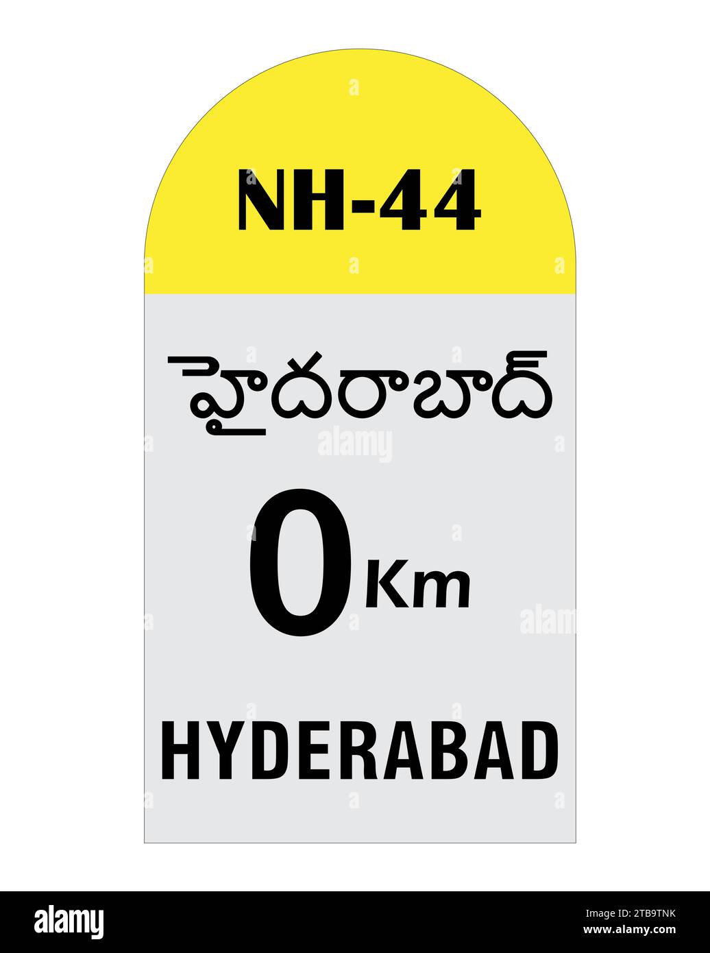 Illustrazione vettore Hyderabad a 0 km Milestone Illustrazione Vettoriale