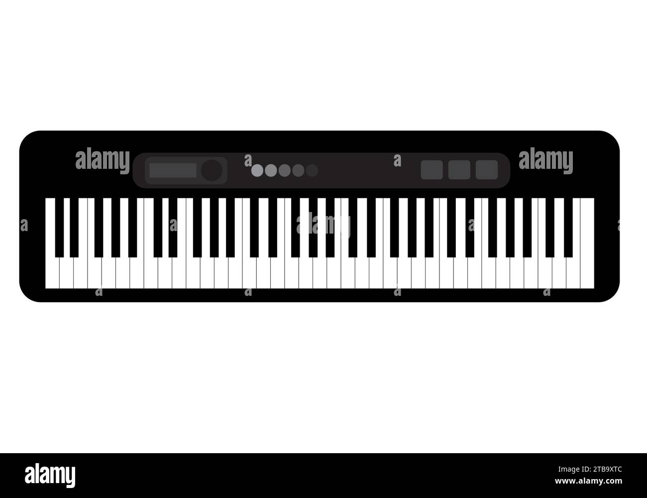 illustrazione vettoriale dei tasti della tastiera pianoforte su sfondo bianco Illustrazione Vettoriale