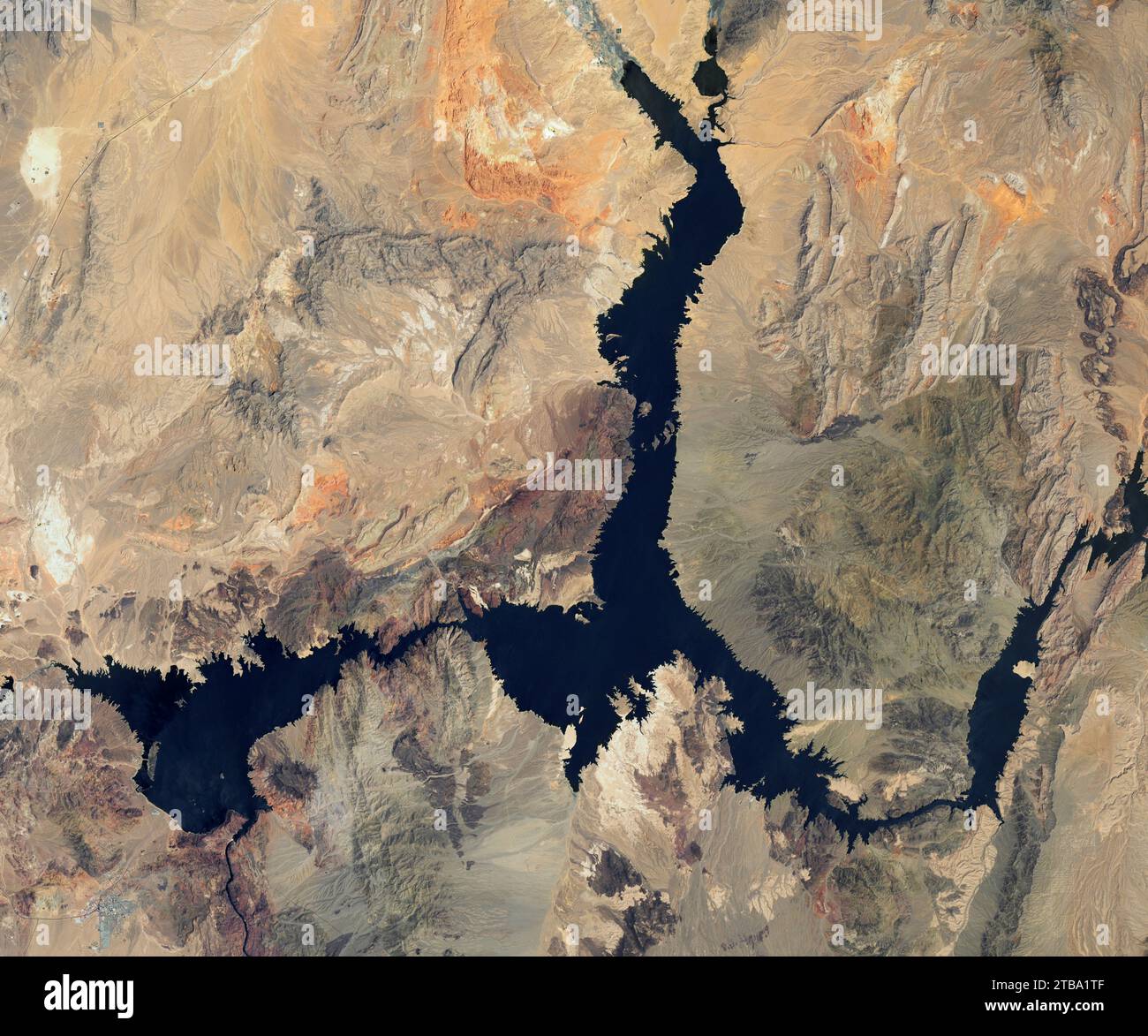 6 luglio 2000 - Vista satellitare a colori naturale del Lago Mead. Foto Stock