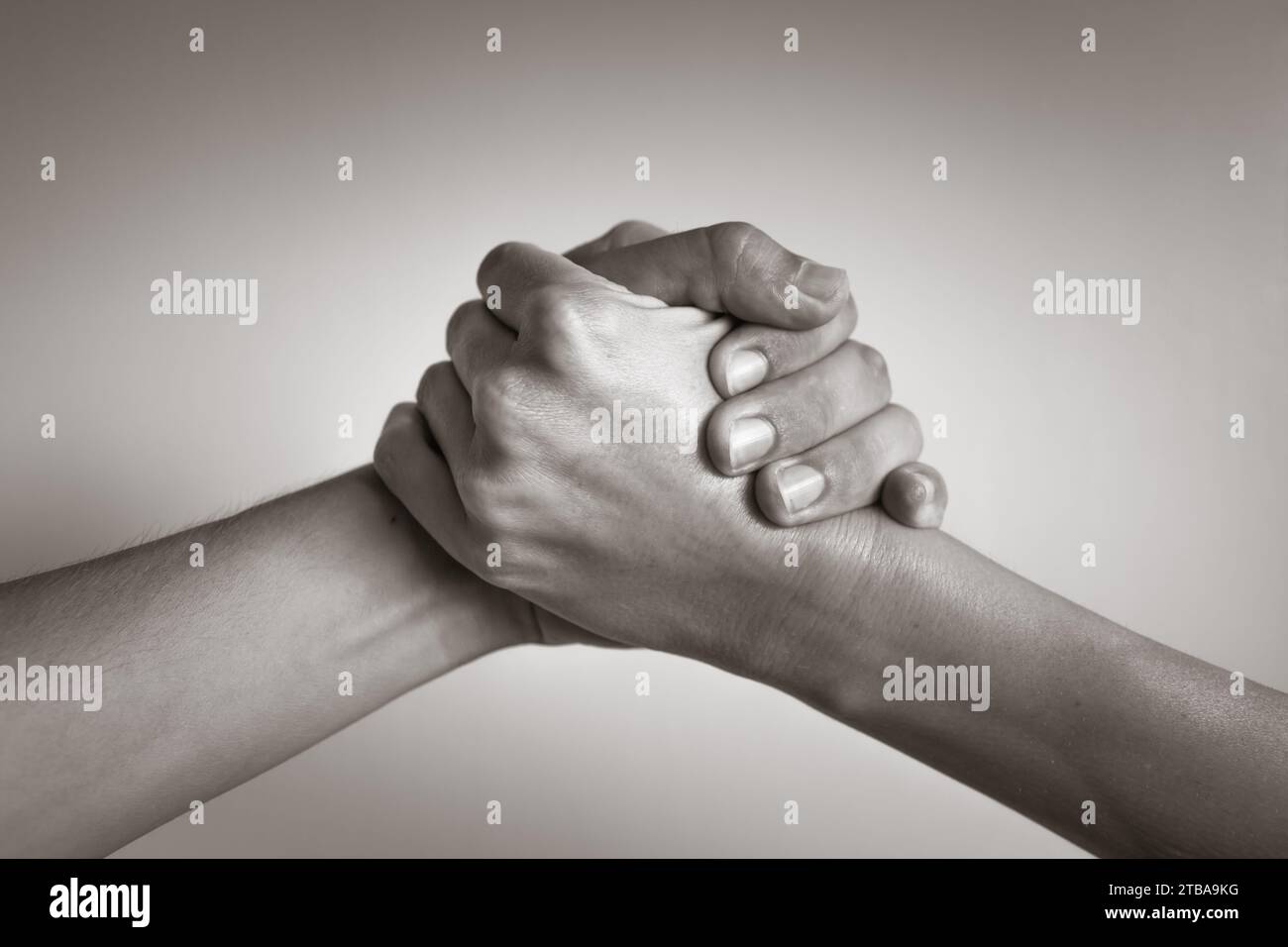 Mani che si uniscono, unità, lavoro di squadra Foto Stock