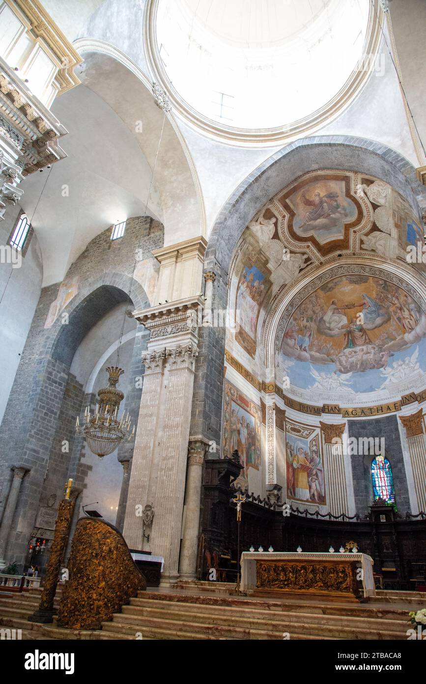 Interno della Cattedrale di St Agata a Catania, Sicilia, Italia Foto Stock