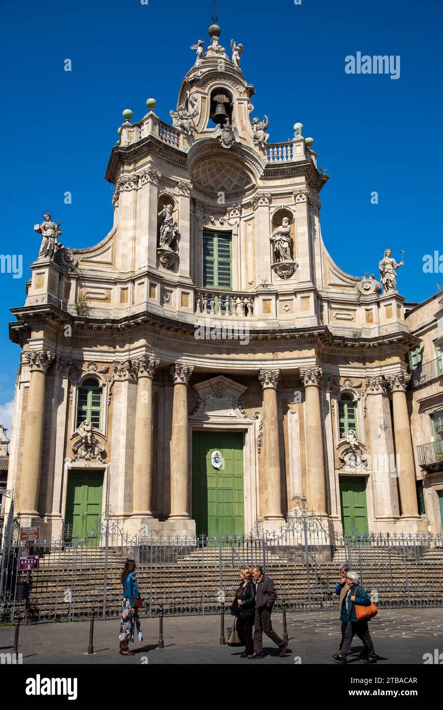 Basilica di Collegiataat Catania, Sicilia, Italia Foto Stock