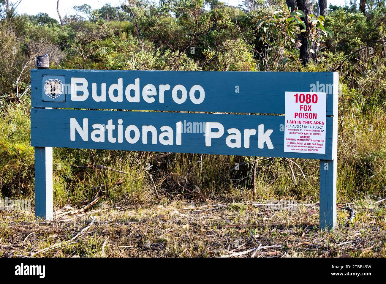 Cartello del Budderoo National Park. Queensland, Australia. Foto Stock