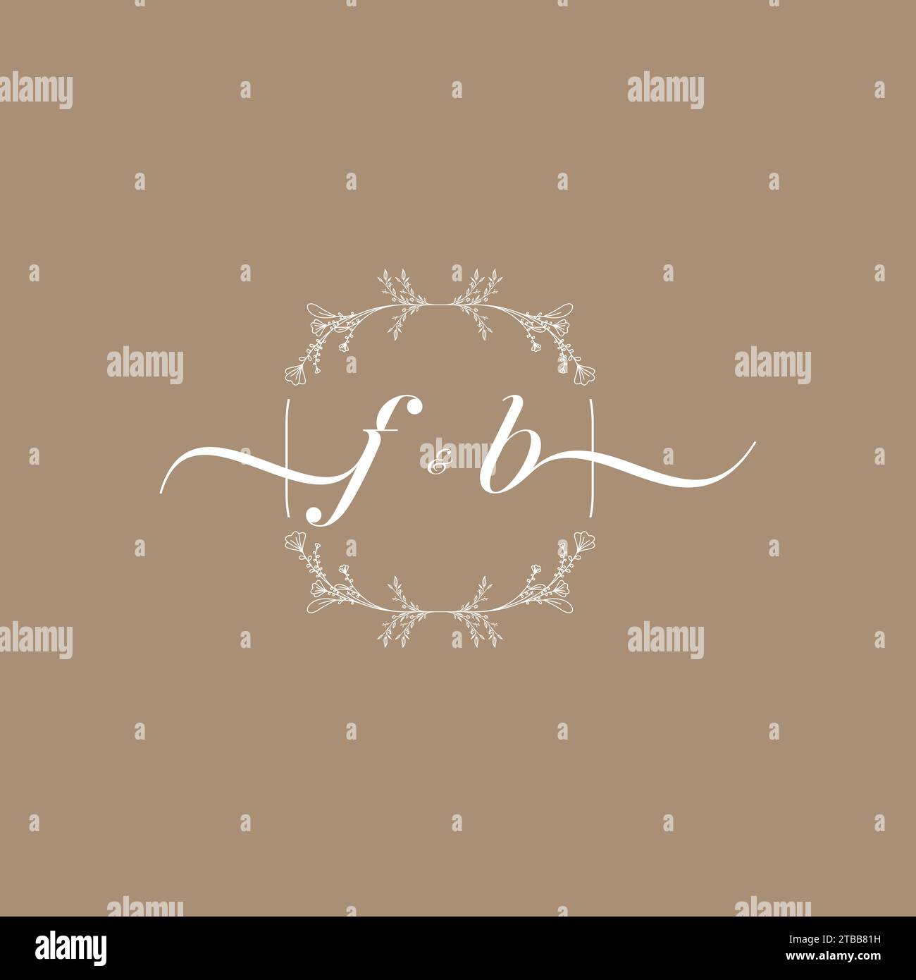 Logo FB di firma iniziale, design di nozze e moda Illustrazione Vettoriale