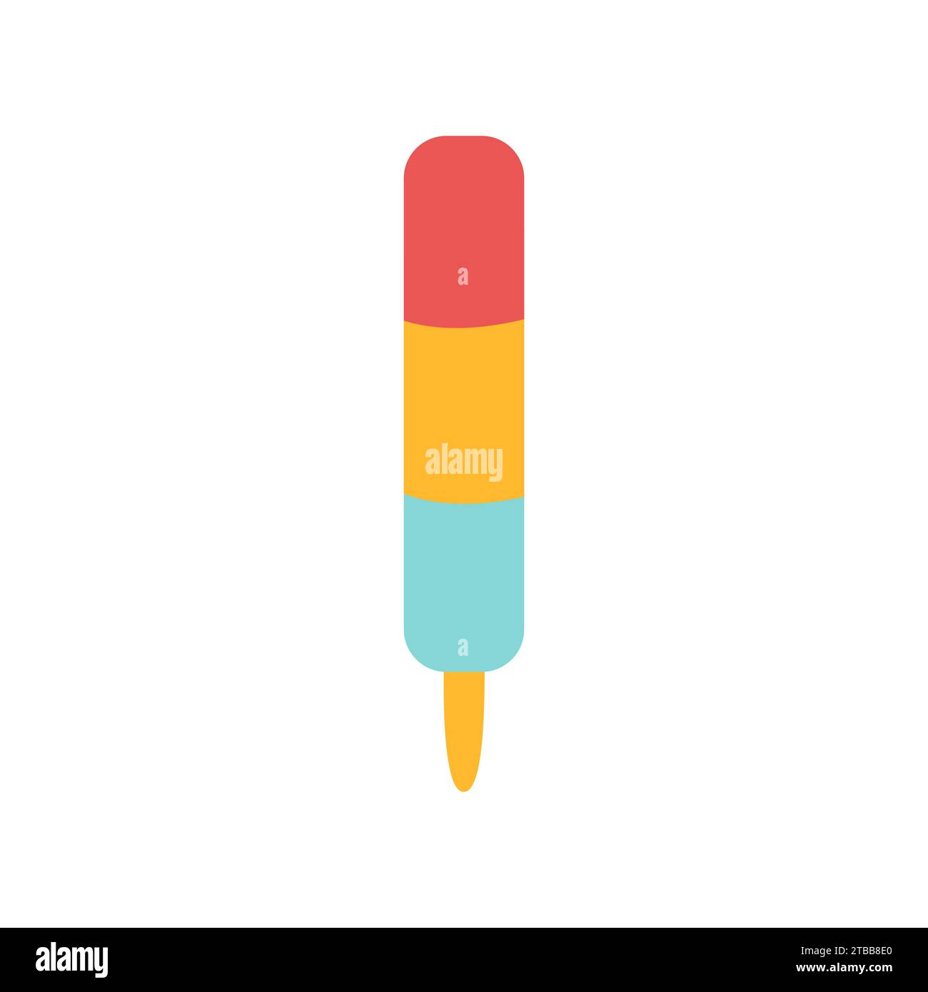Gelato alla frutta colorato su un'illustrazione vettoriale a bastone. Illustrazione estiva minimalista a colori Illustrazione Vettoriale