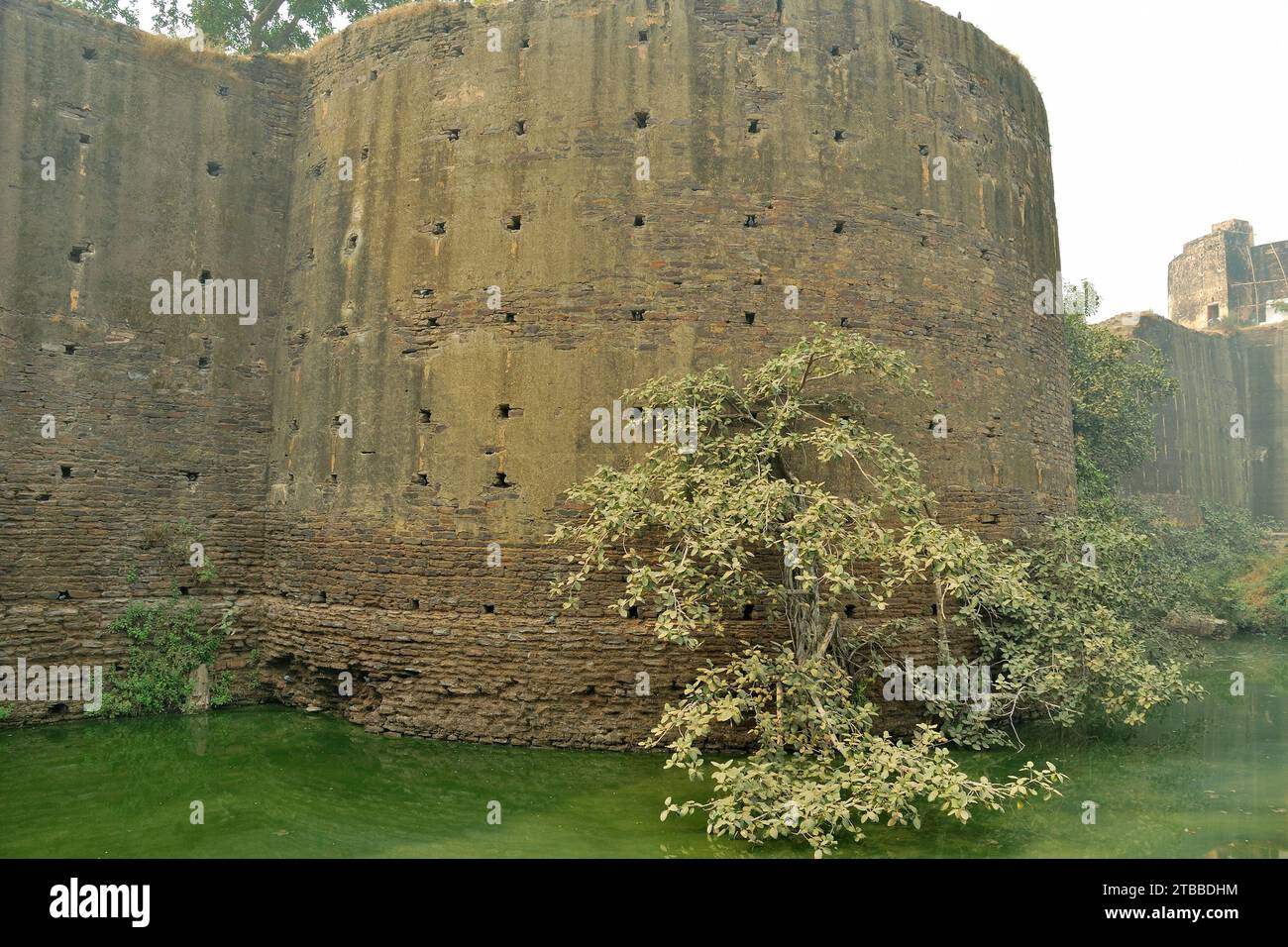 Mura di fortificazione del forte di Lohagarh, Bharatpur, Rajasthan, India Foto Stock