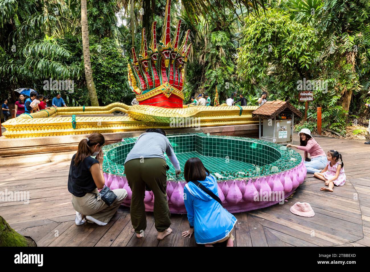Wat Kham Chanot (Kamchanod), pozzo e piscina di Santa Naga, leggenda di Naga, Ban Dung, Udon Thani, Isan, Thailandia, Sud-est asiatico, Asia Foto Stock Wat Kham Chanot (Kamchanod), pozzo e piscina di Santa Naga, leggenda di Naga, Ban Dung, Udon Thani, Isan, Thailandia, Sud-est asiatico, Asia Foto Stock