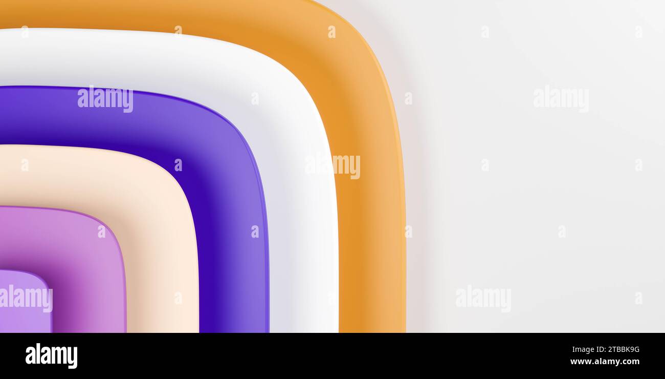 Una gamma vibrante di tubi colorati con illustrazione dettagliata del rendering 3d. Foto Stock