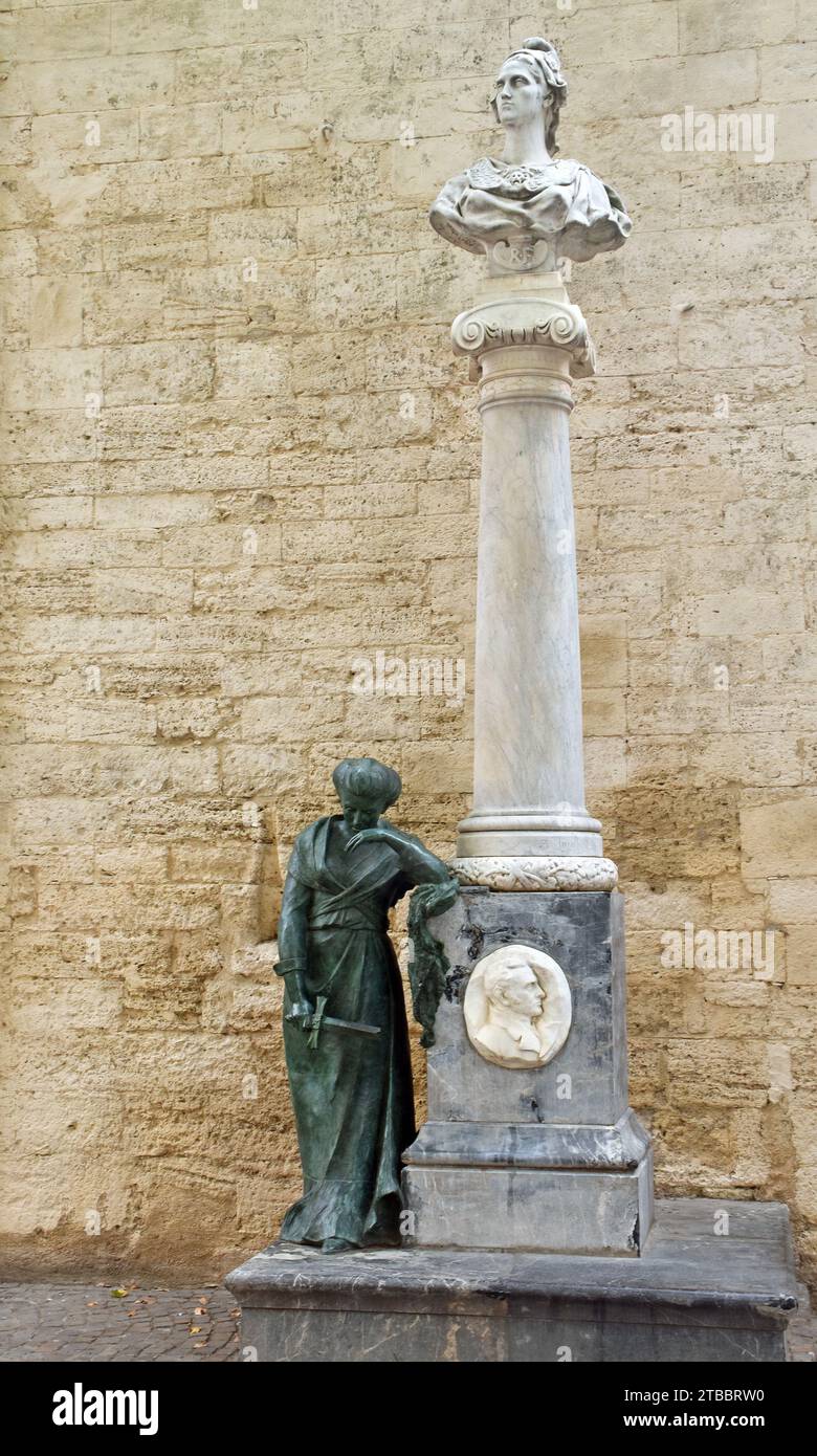 Memoriale a Casimir Péret, sindaco di Béziers, che si sollevò contro il colpo di stato del 1851, fu deportato e morì in un tentativo di fuga. Scultore Antoni Injalbert Foto Stock